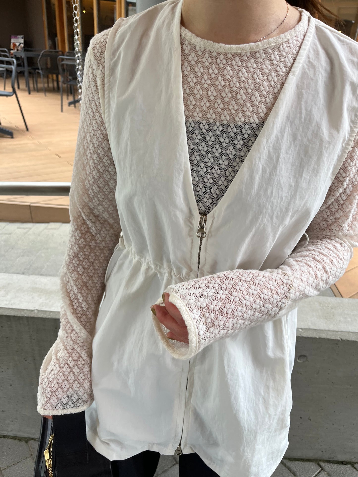 See - through jaguard cut&sew