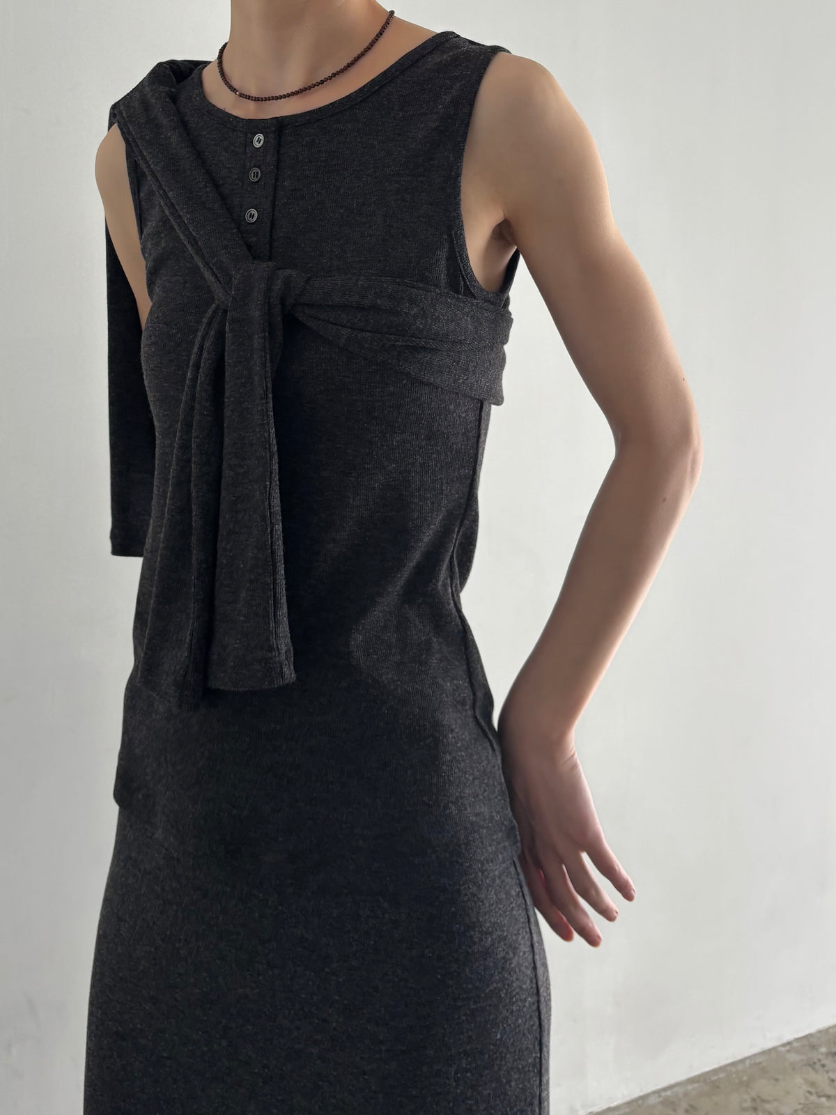lib stretch cardigan 2pieces set