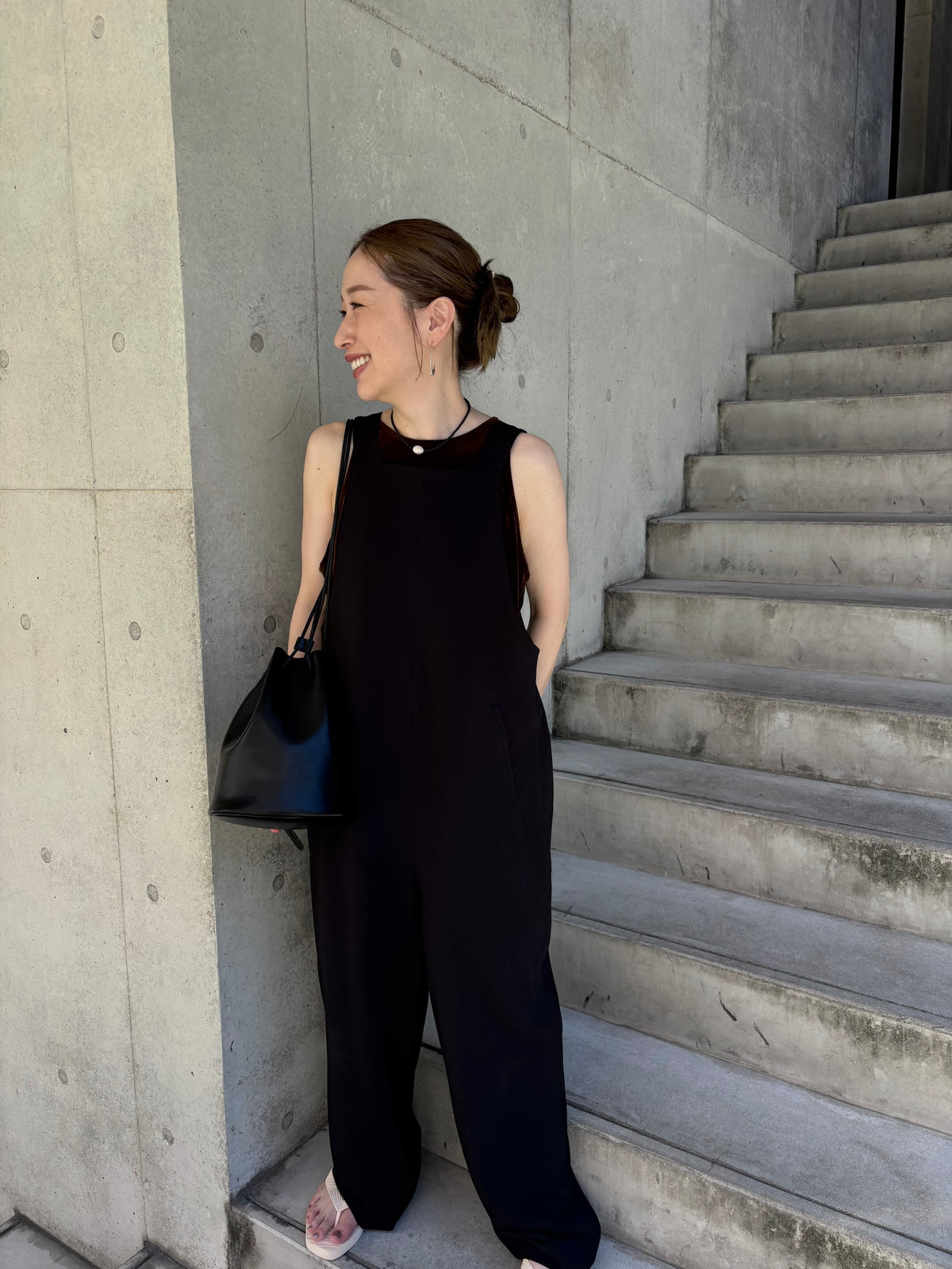 square neck salopette