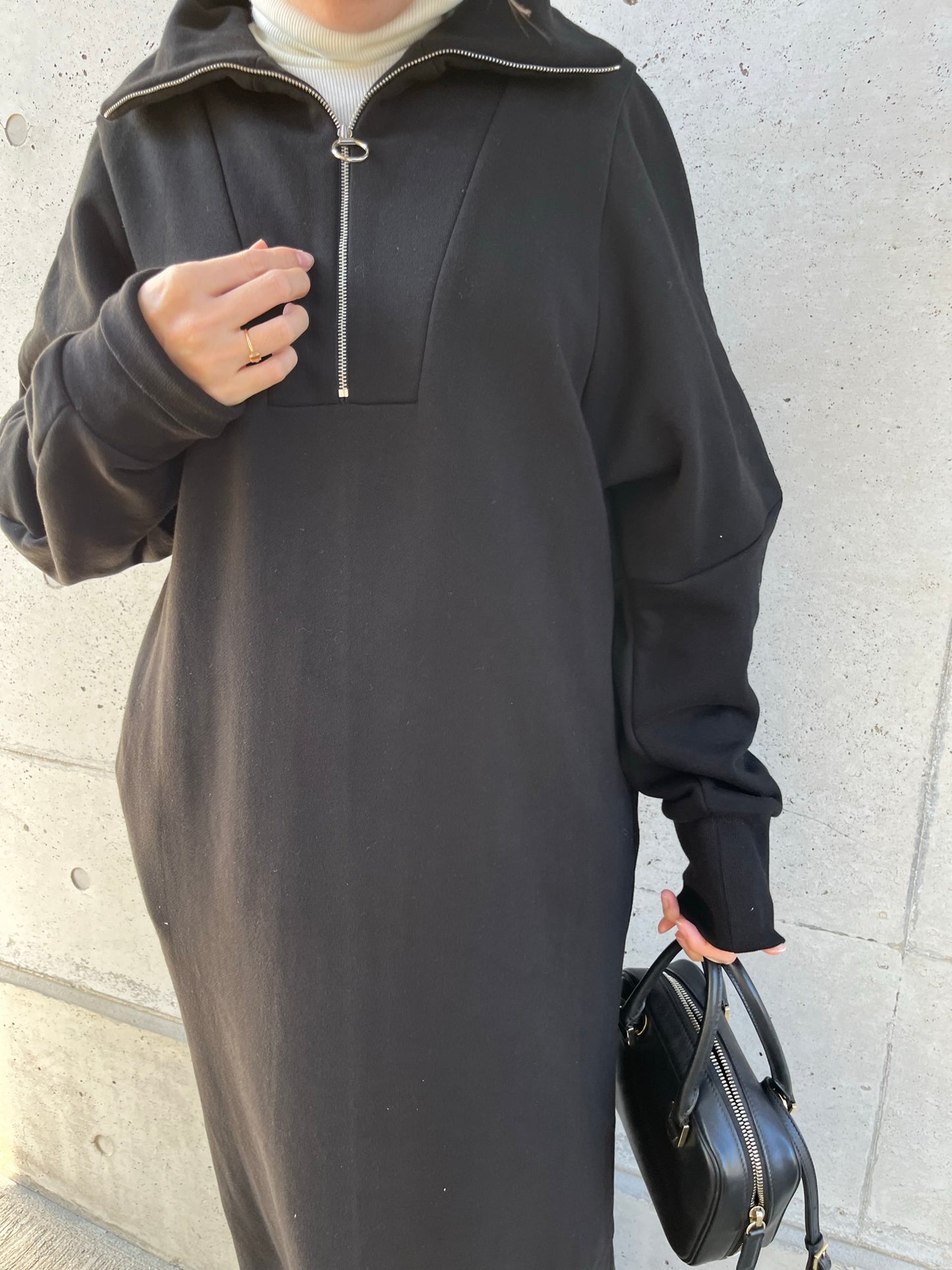 zip sweat one-piece