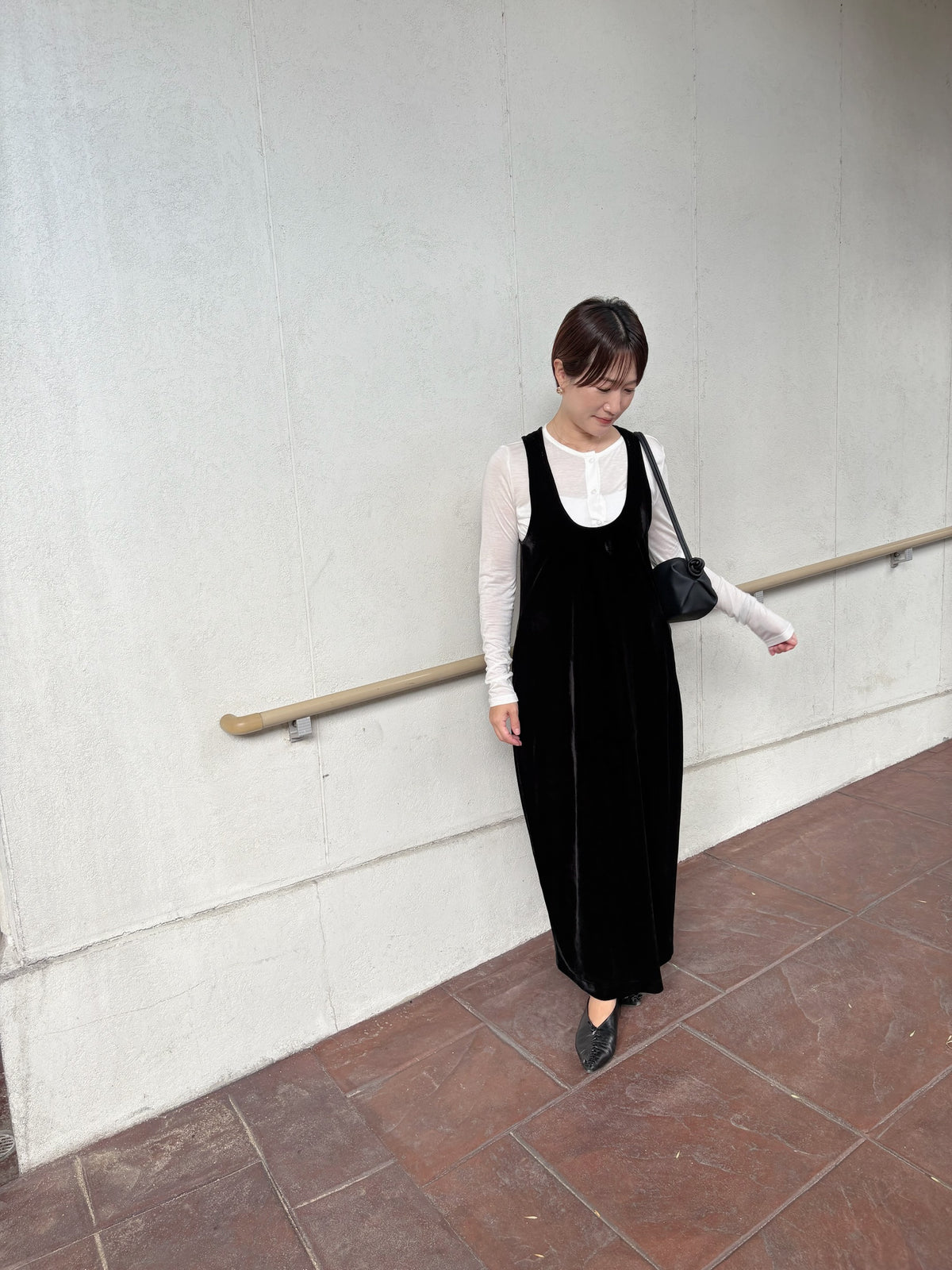 uneck velours one-piece