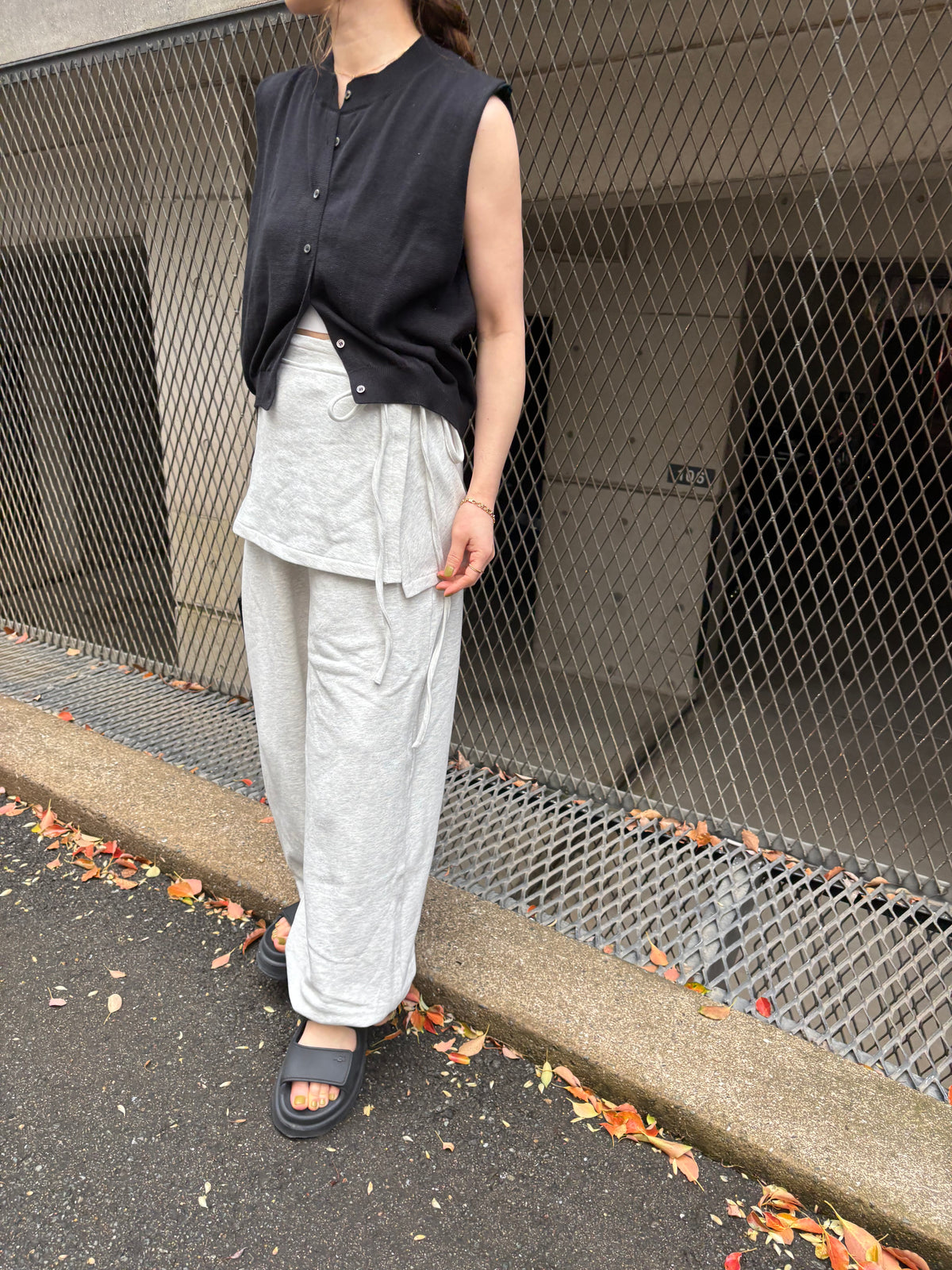 layered sweat pants