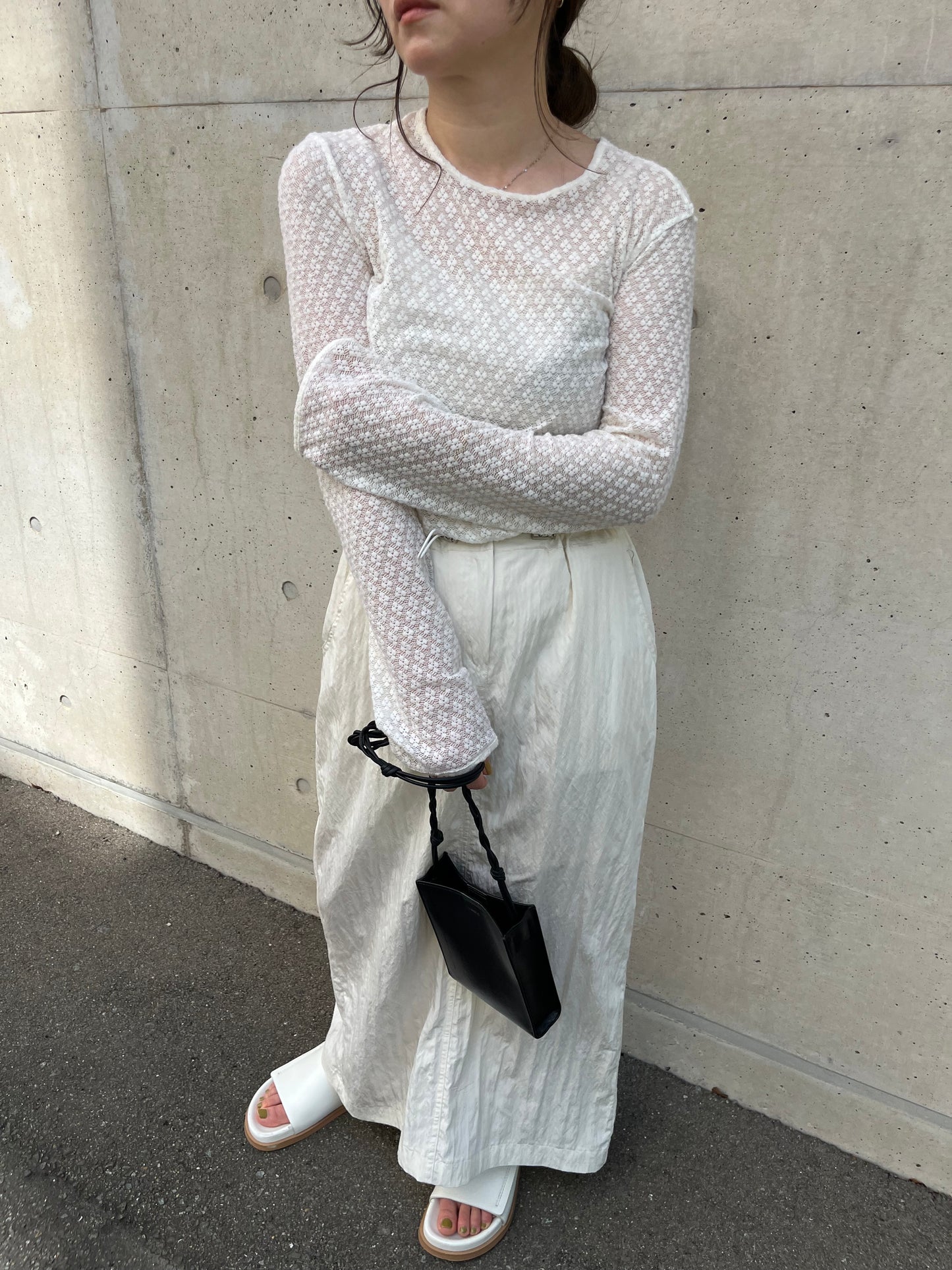 See - through jaguard cut&sew
