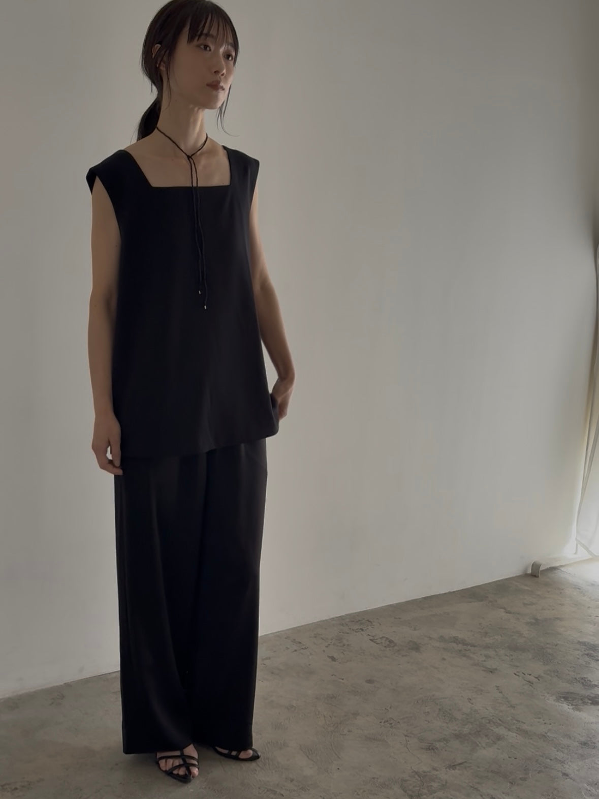 satin relax pants【低身長サイズあり】