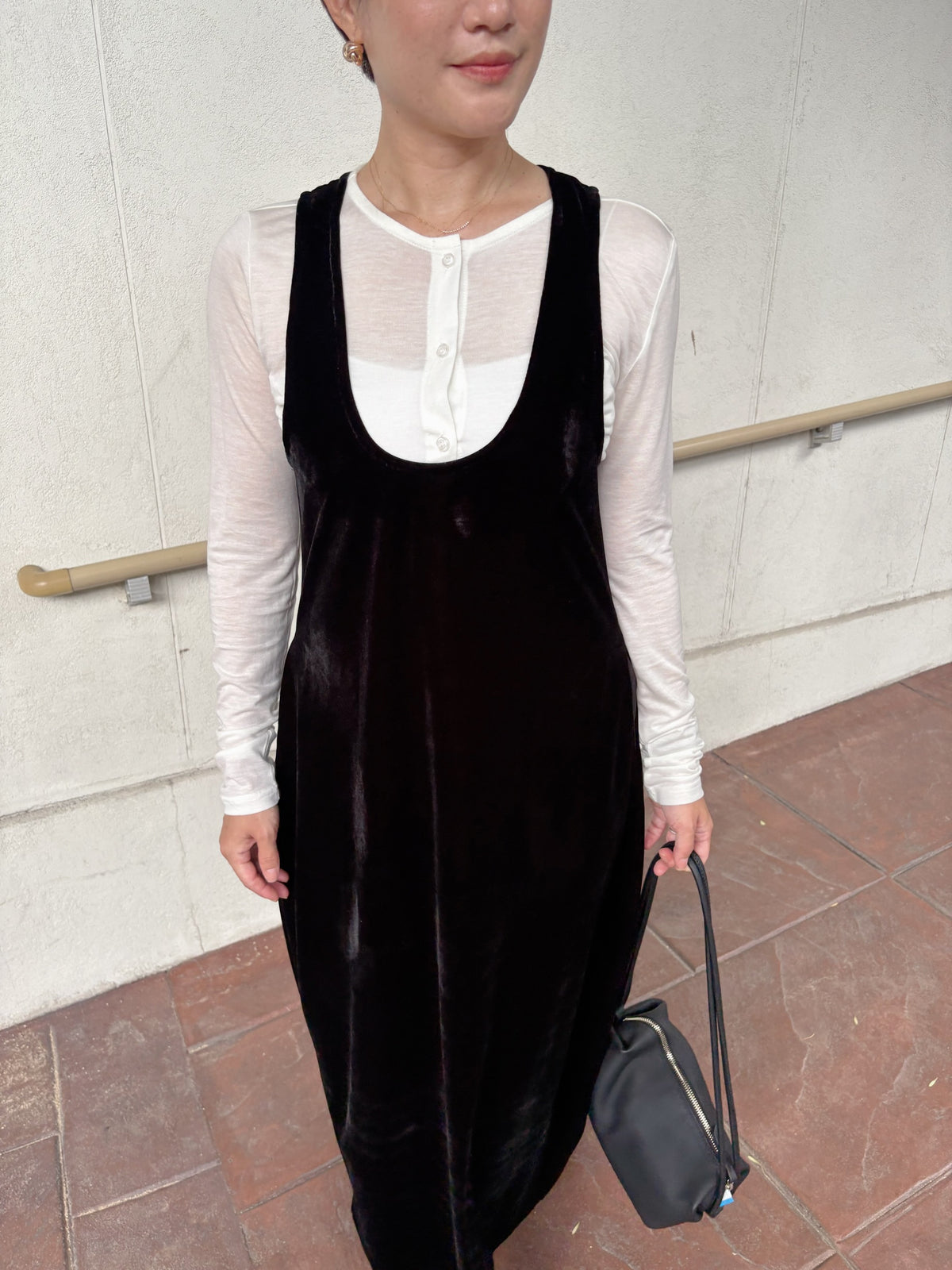 uneck velours one-piece