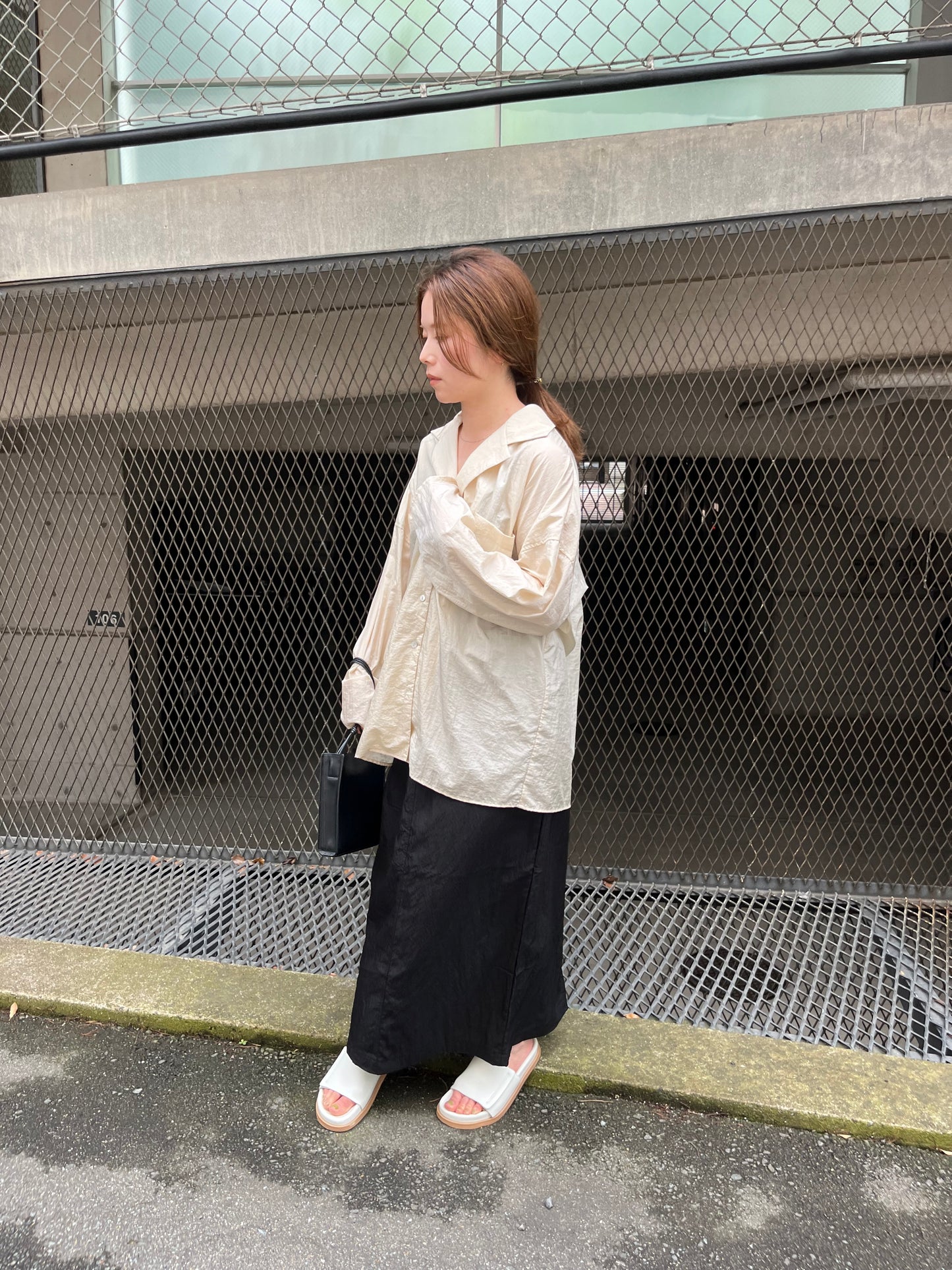 draw string nylon skirt