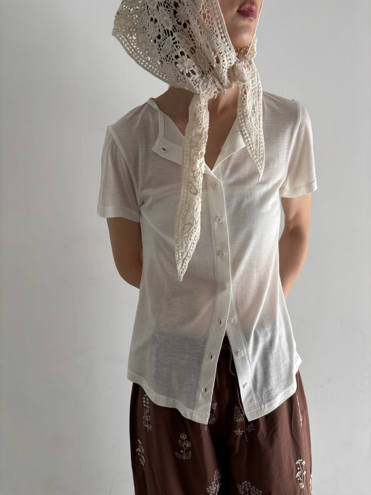 sheer short sleeve cardigan