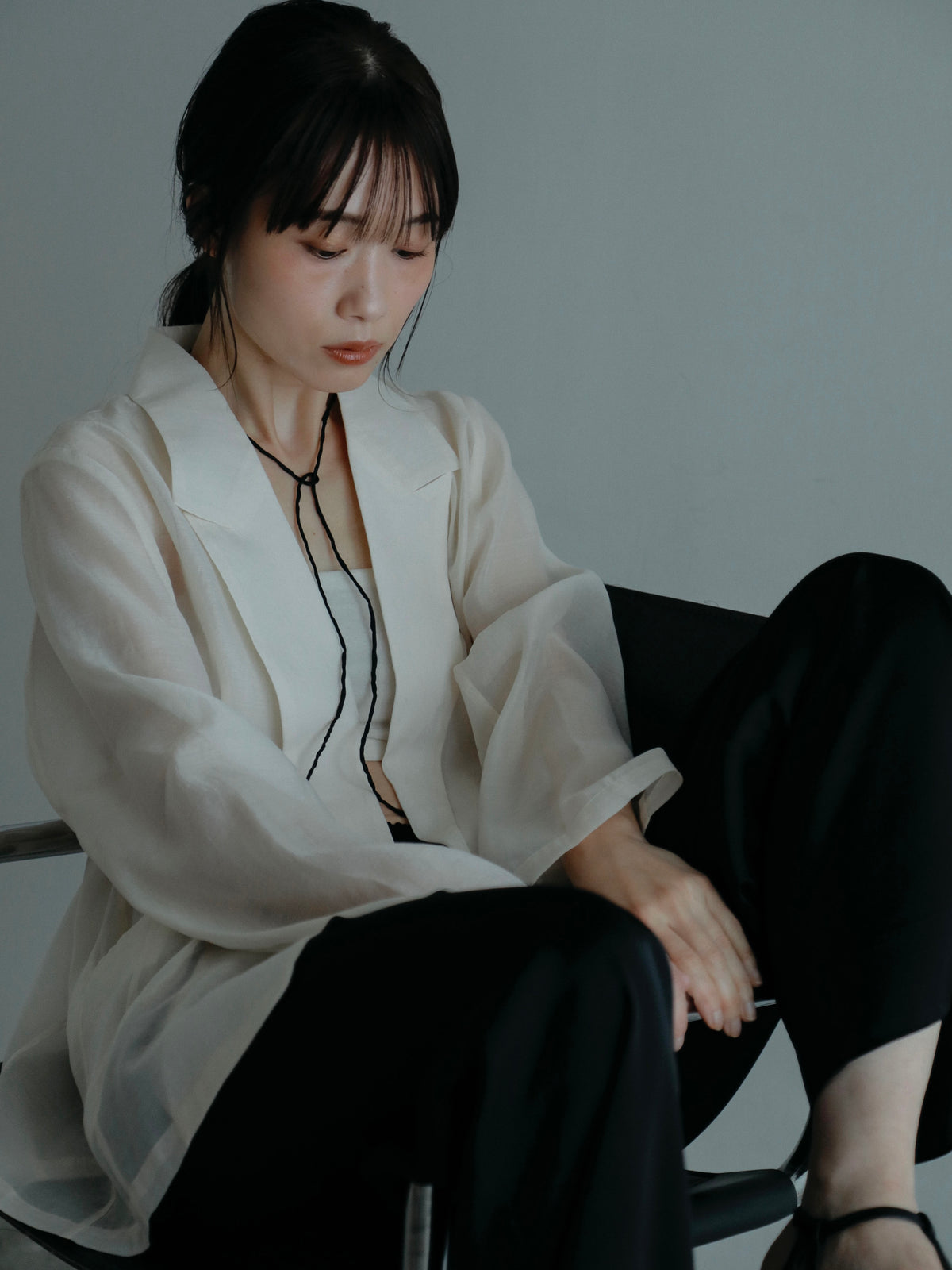 satin relax pants【低身長サイズあり】