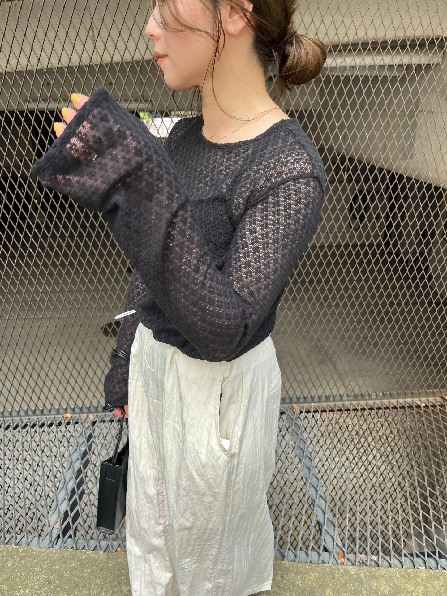 See - through jaguard cut&sew