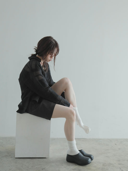 sheer check skipper shirt