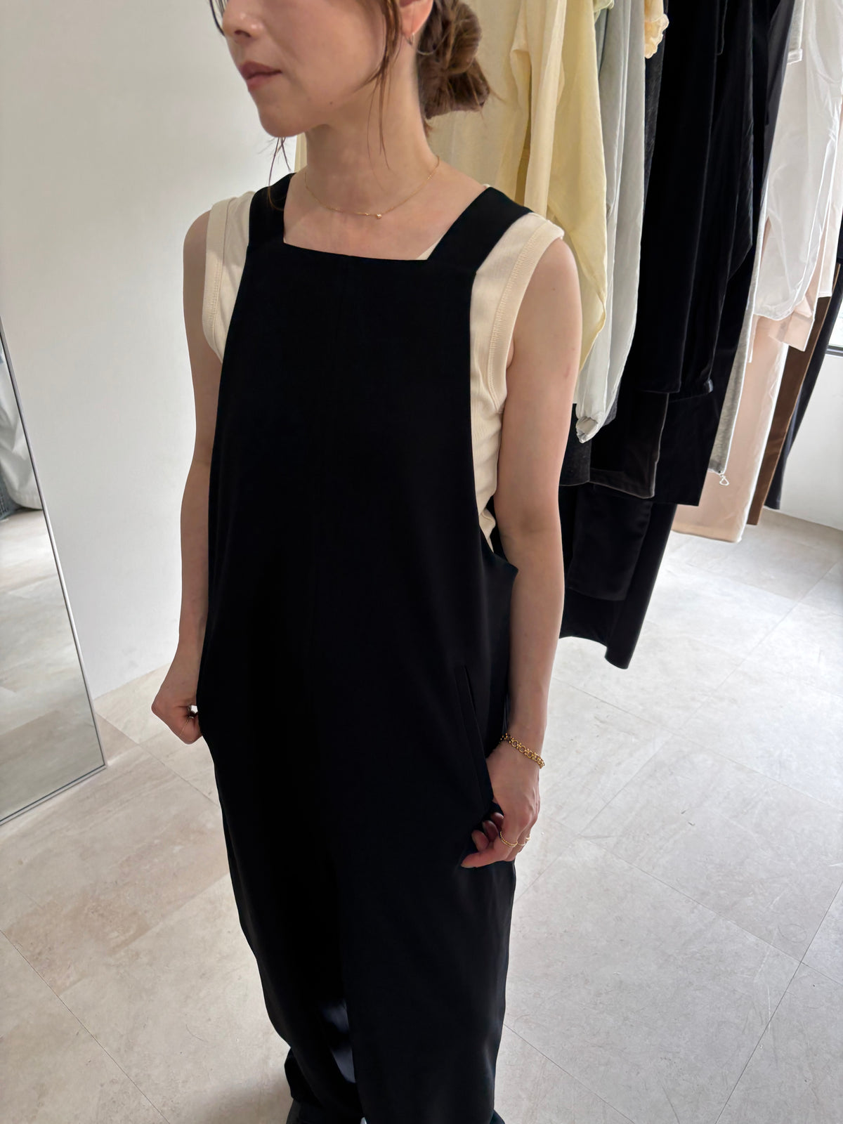 square neck salopette