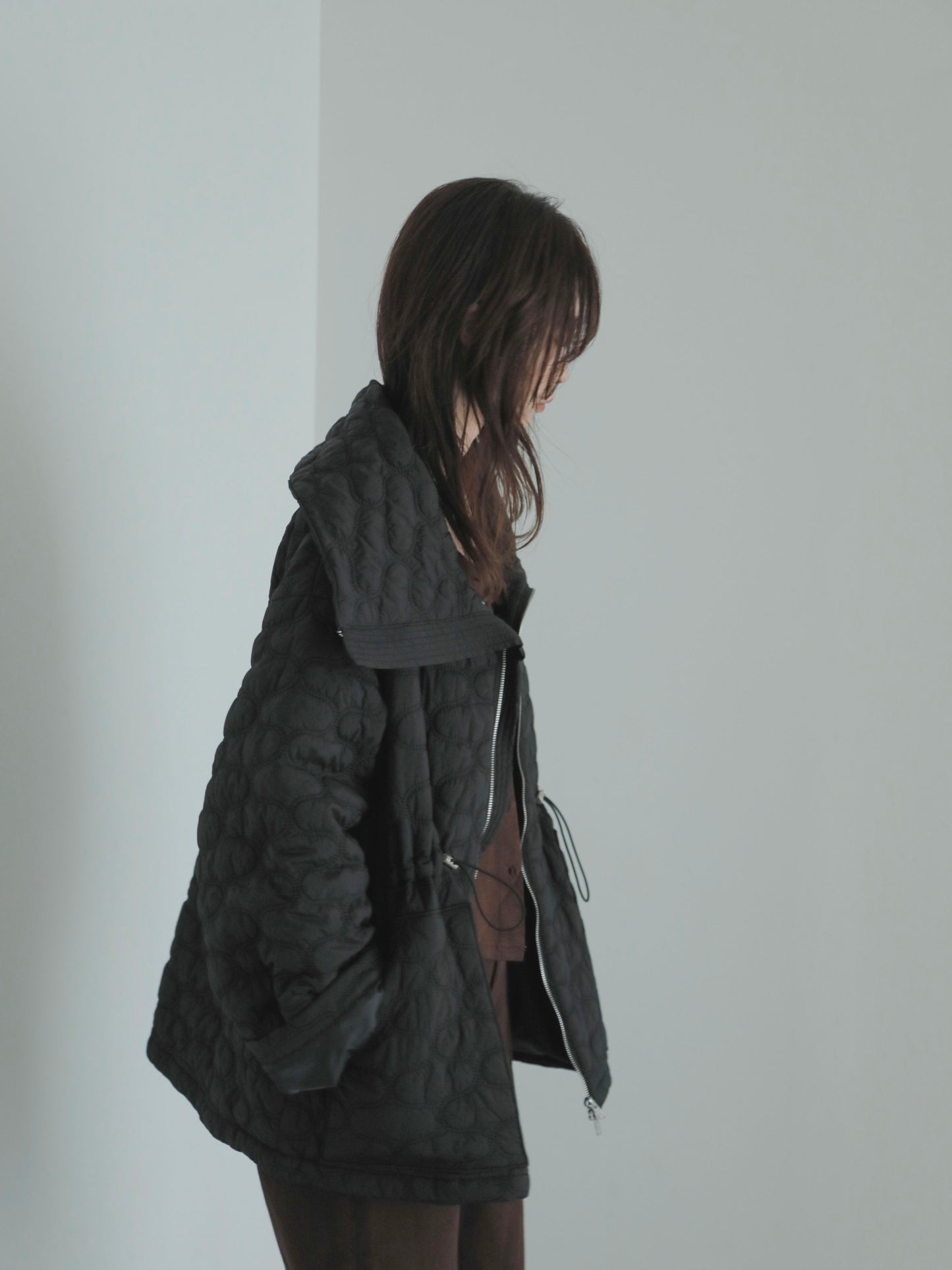 <pre order>big collar quilting jacket