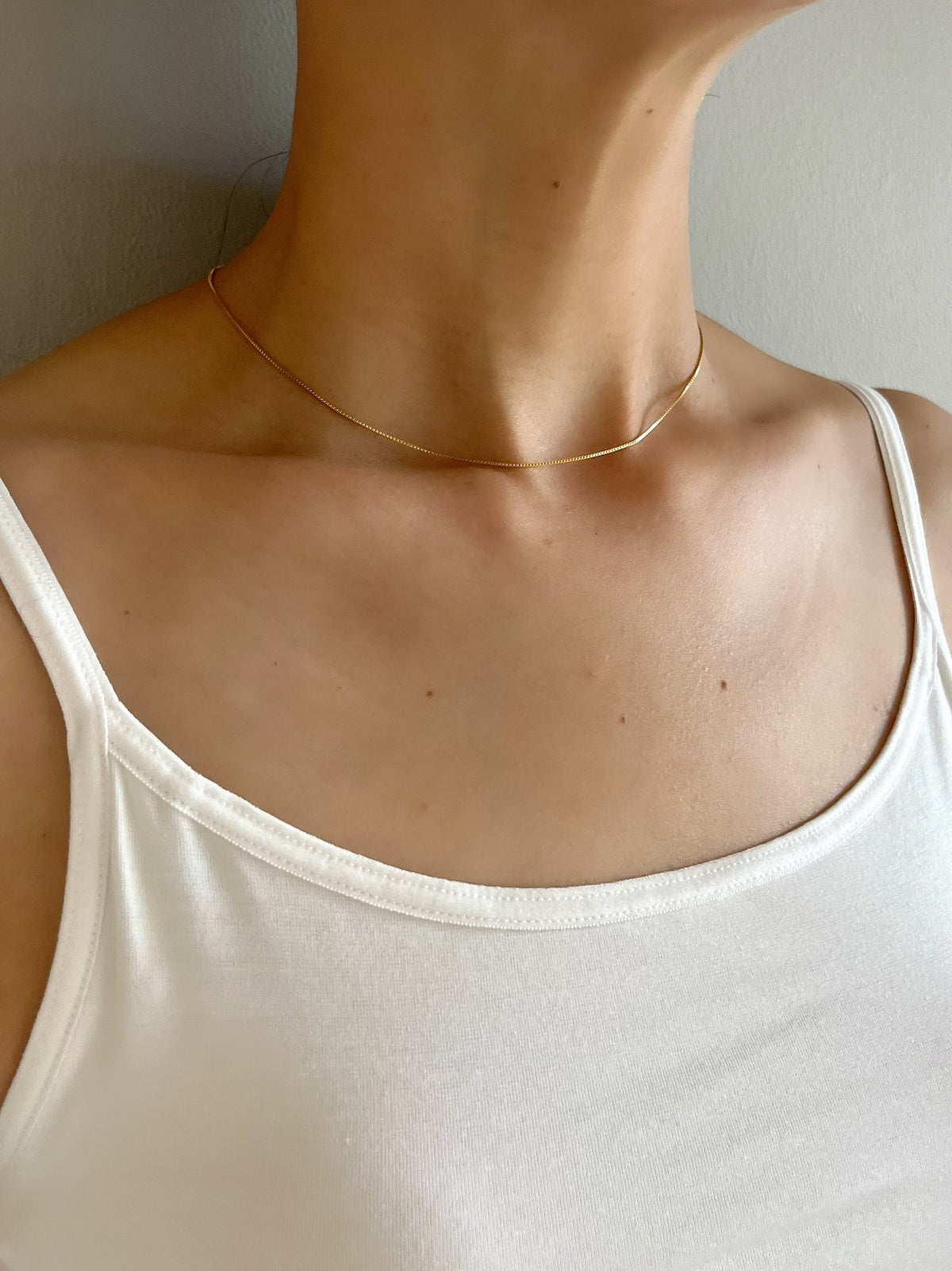 14kgf box chain necklace