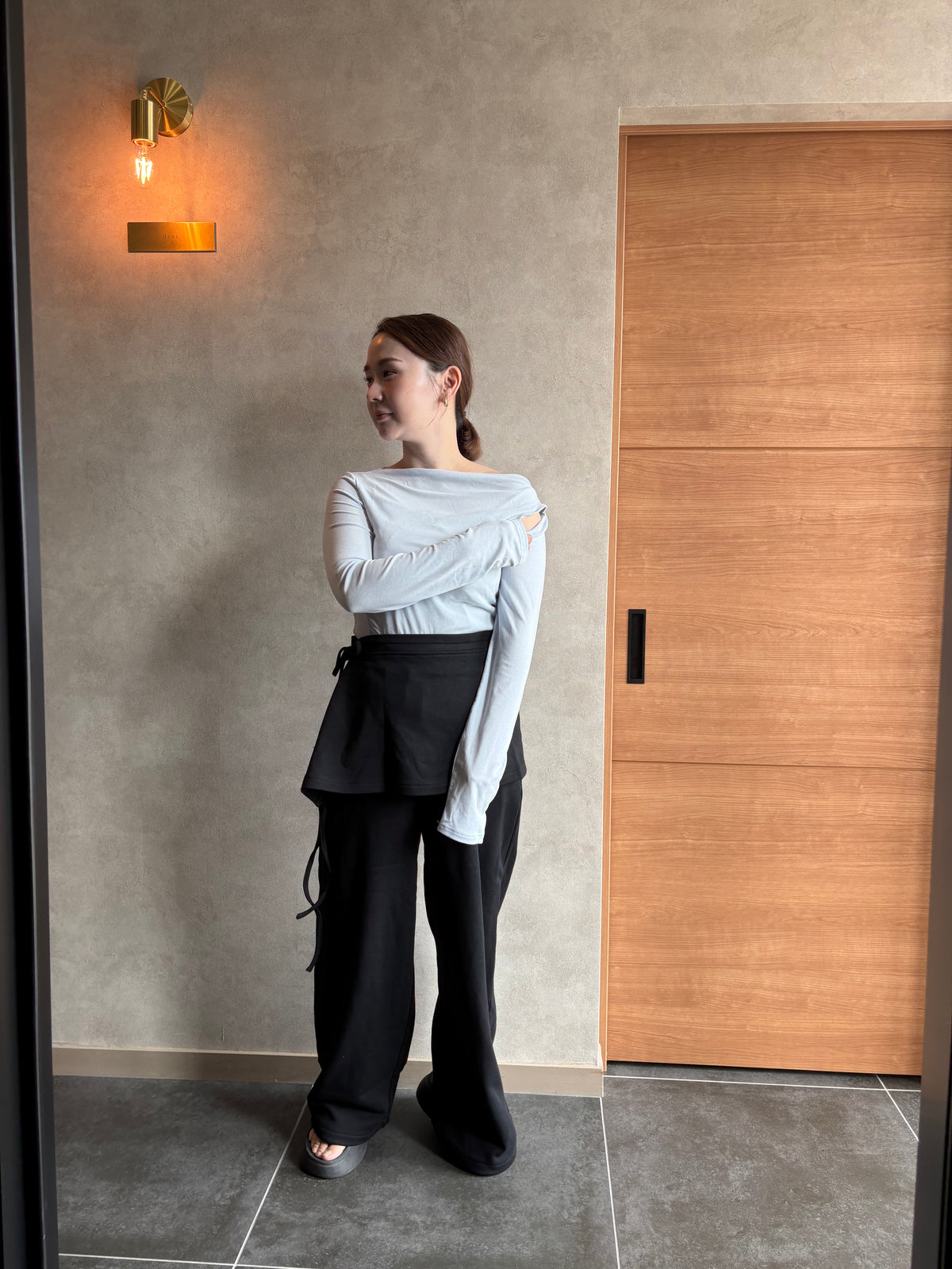 layered sweat pants
