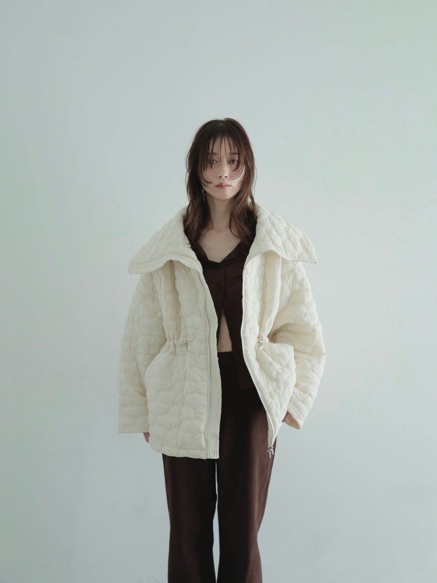 big collar quilting jacket