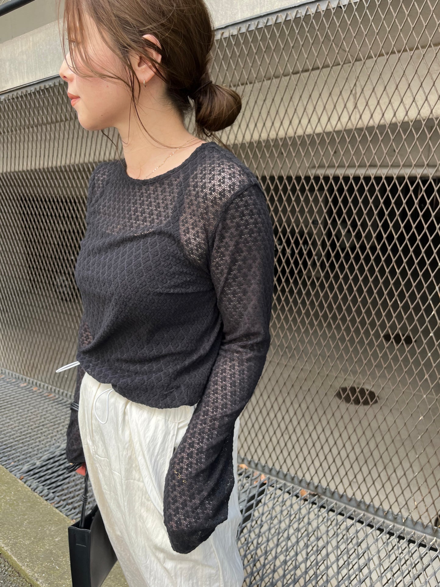 See - through jaguard cut&sew