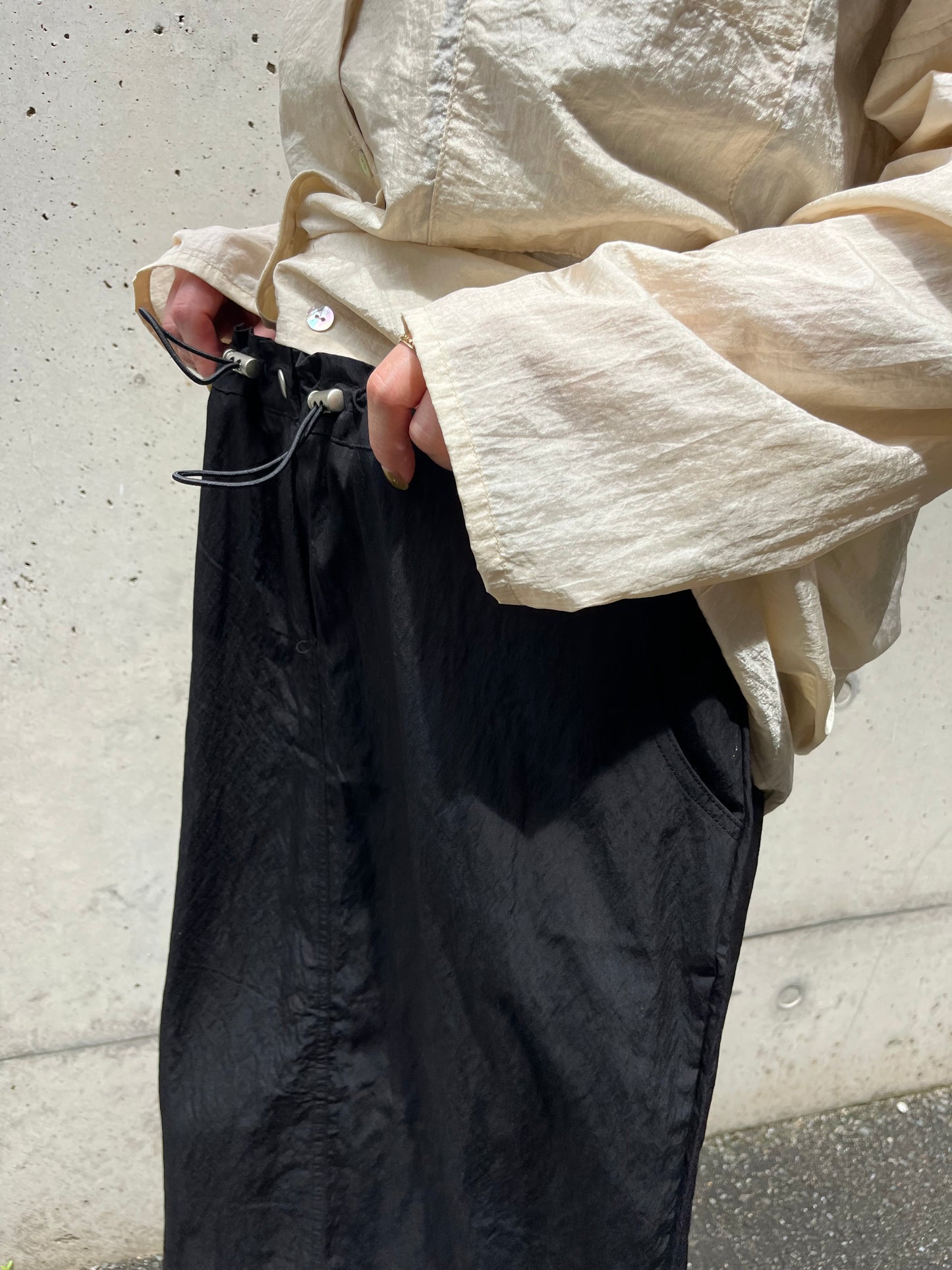 draw string nylon skirt
