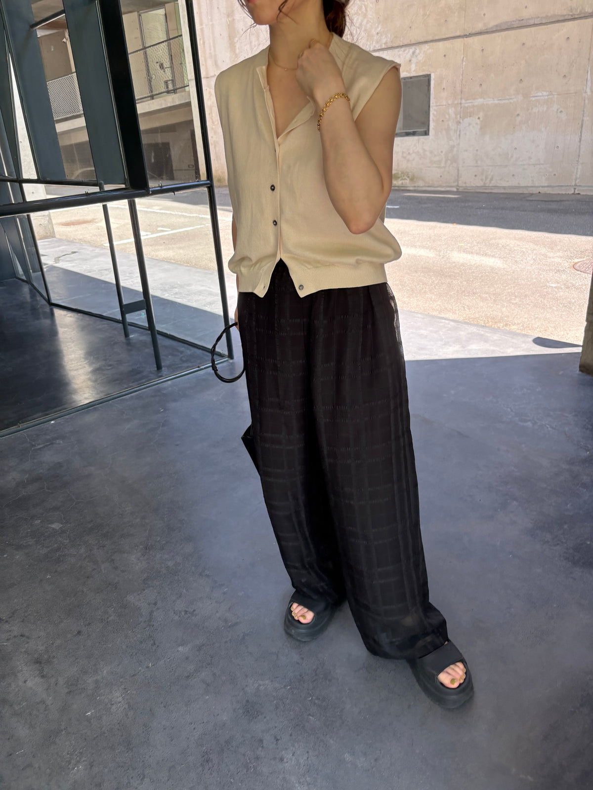 sheer check pants