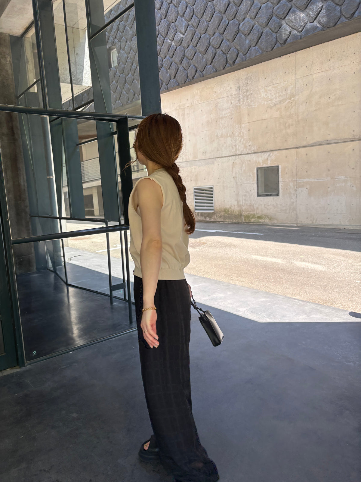 sheer check pants