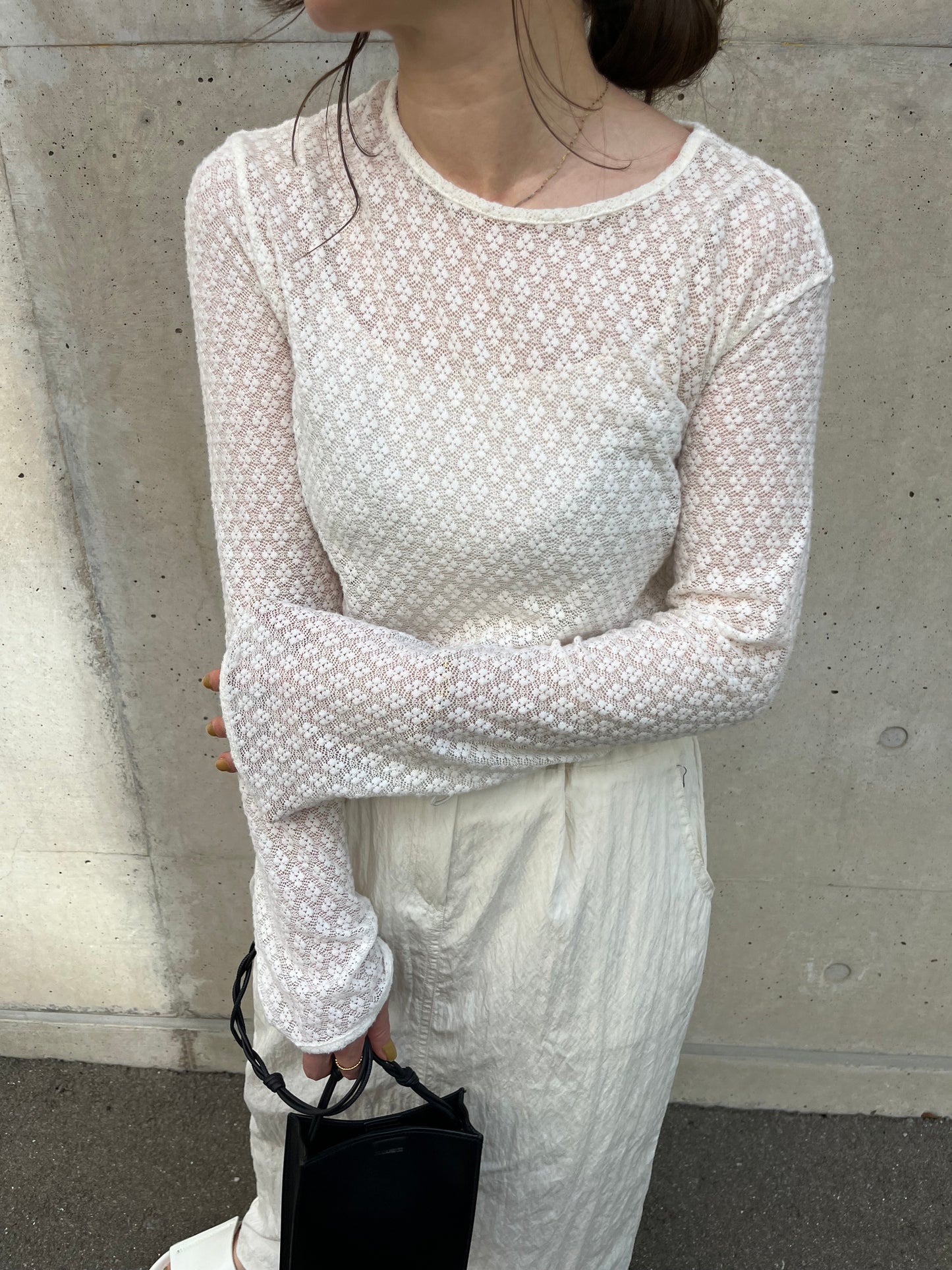 See - through jaguard cut&sew