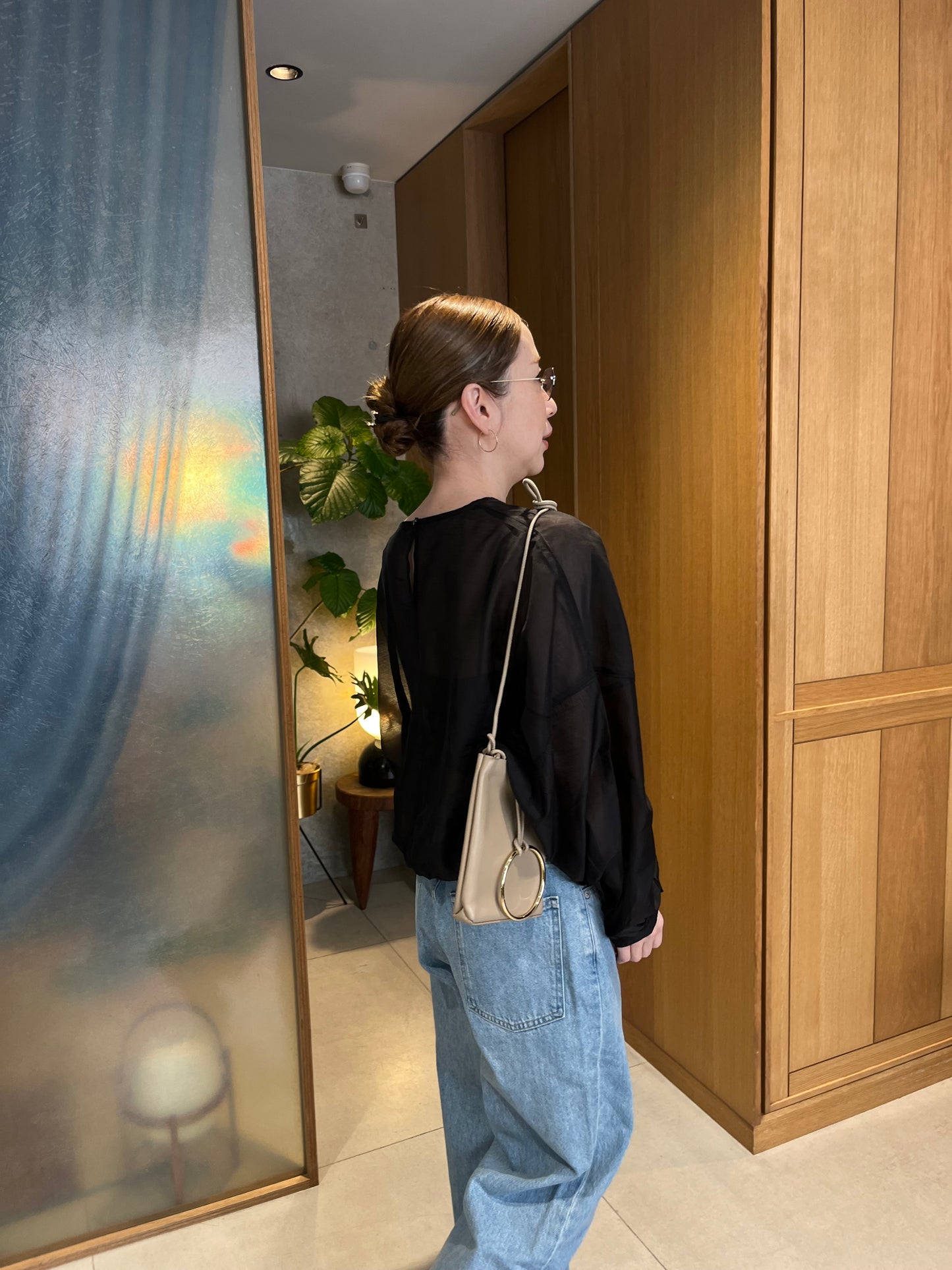 sheer balloon blouse