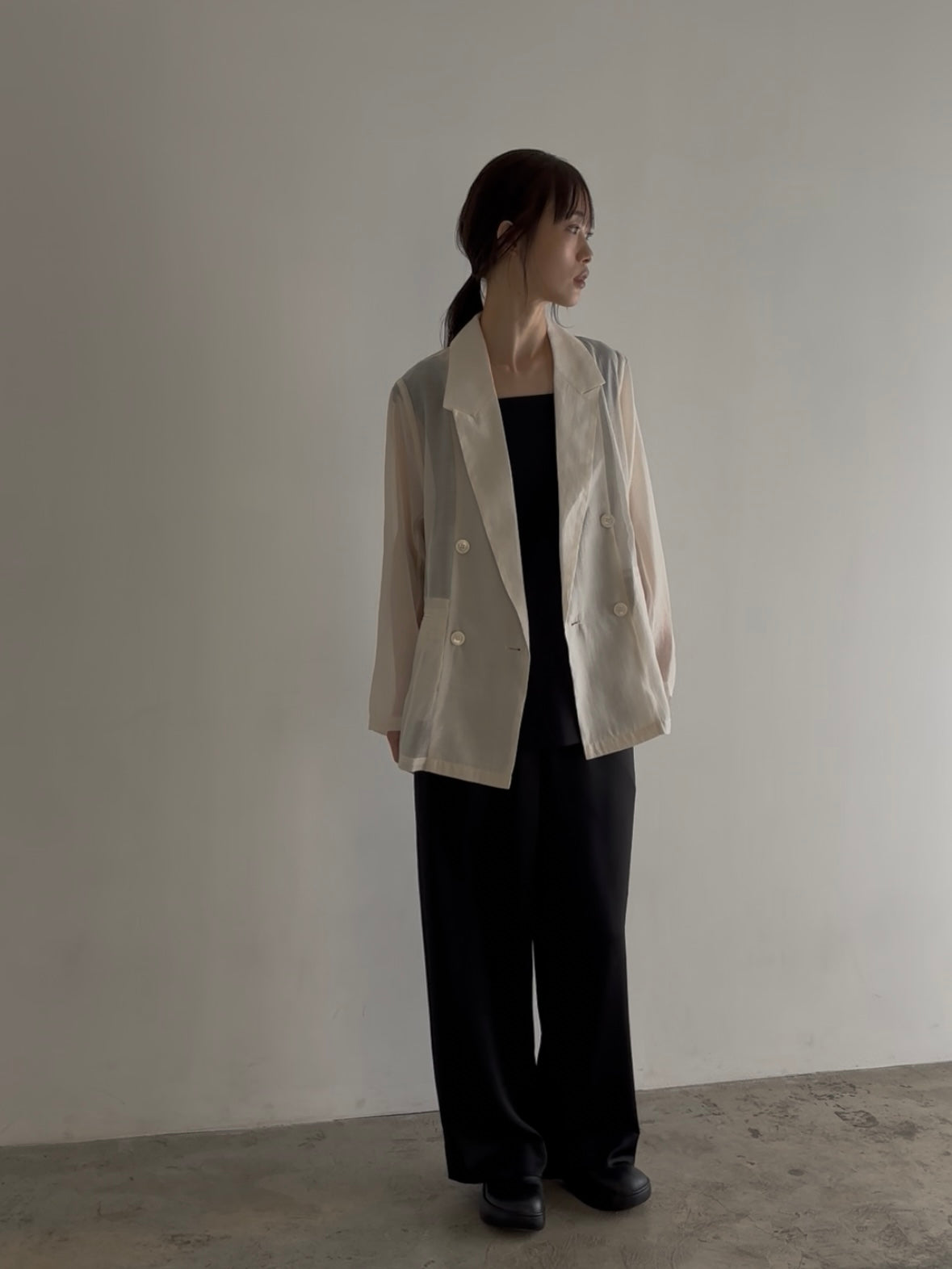 satin relax pants【低身長サイズあり】