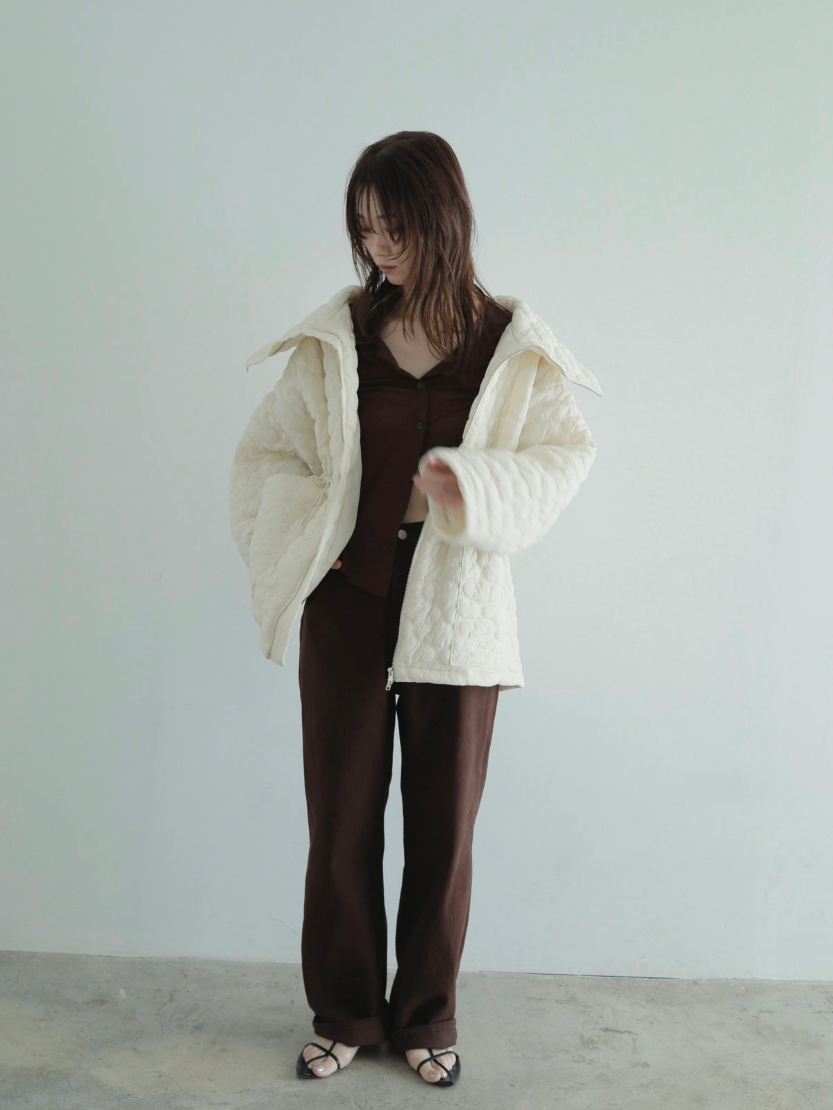 《再販》big collar quilting jacket