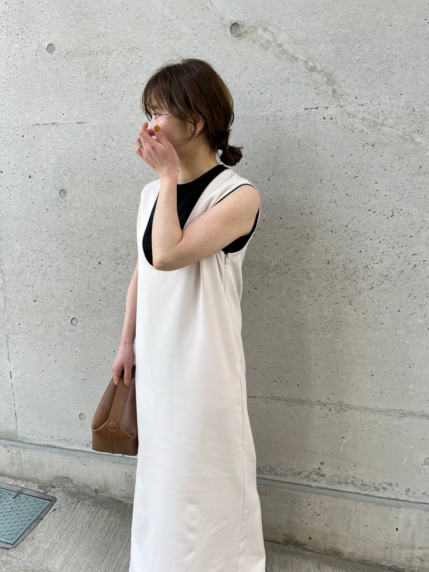 round neck long one-piece