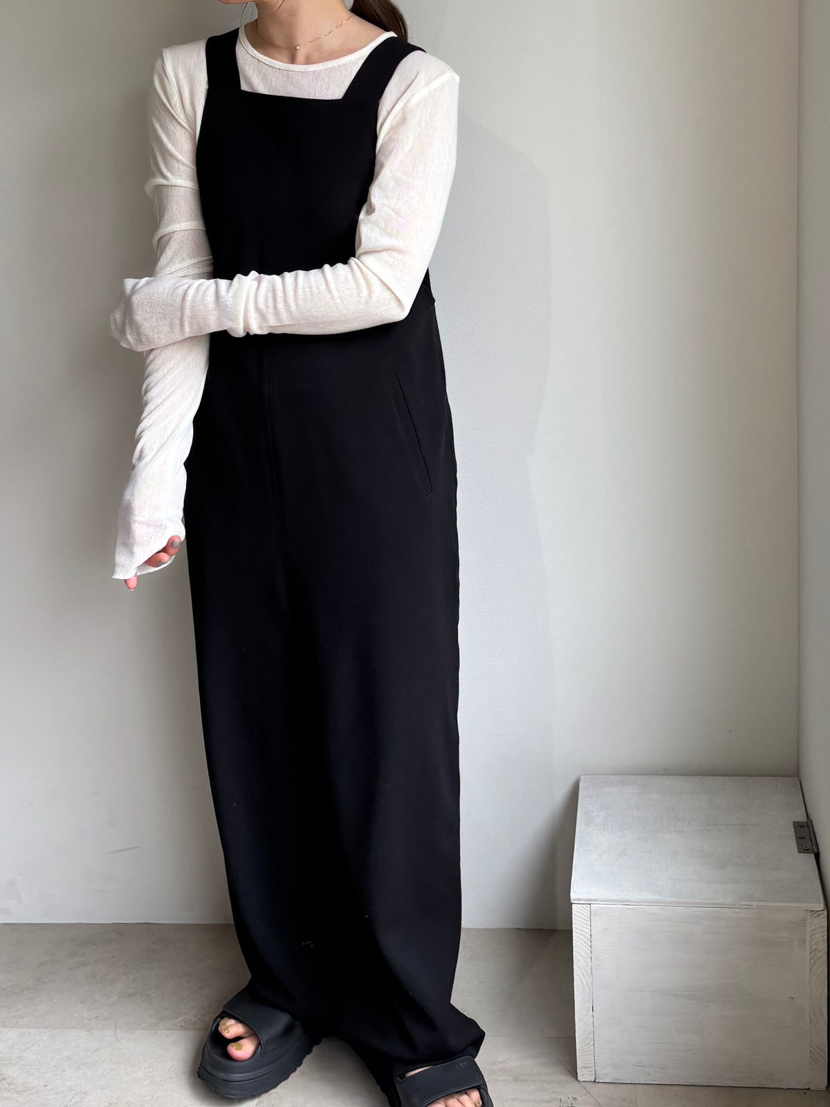 square neck salopette