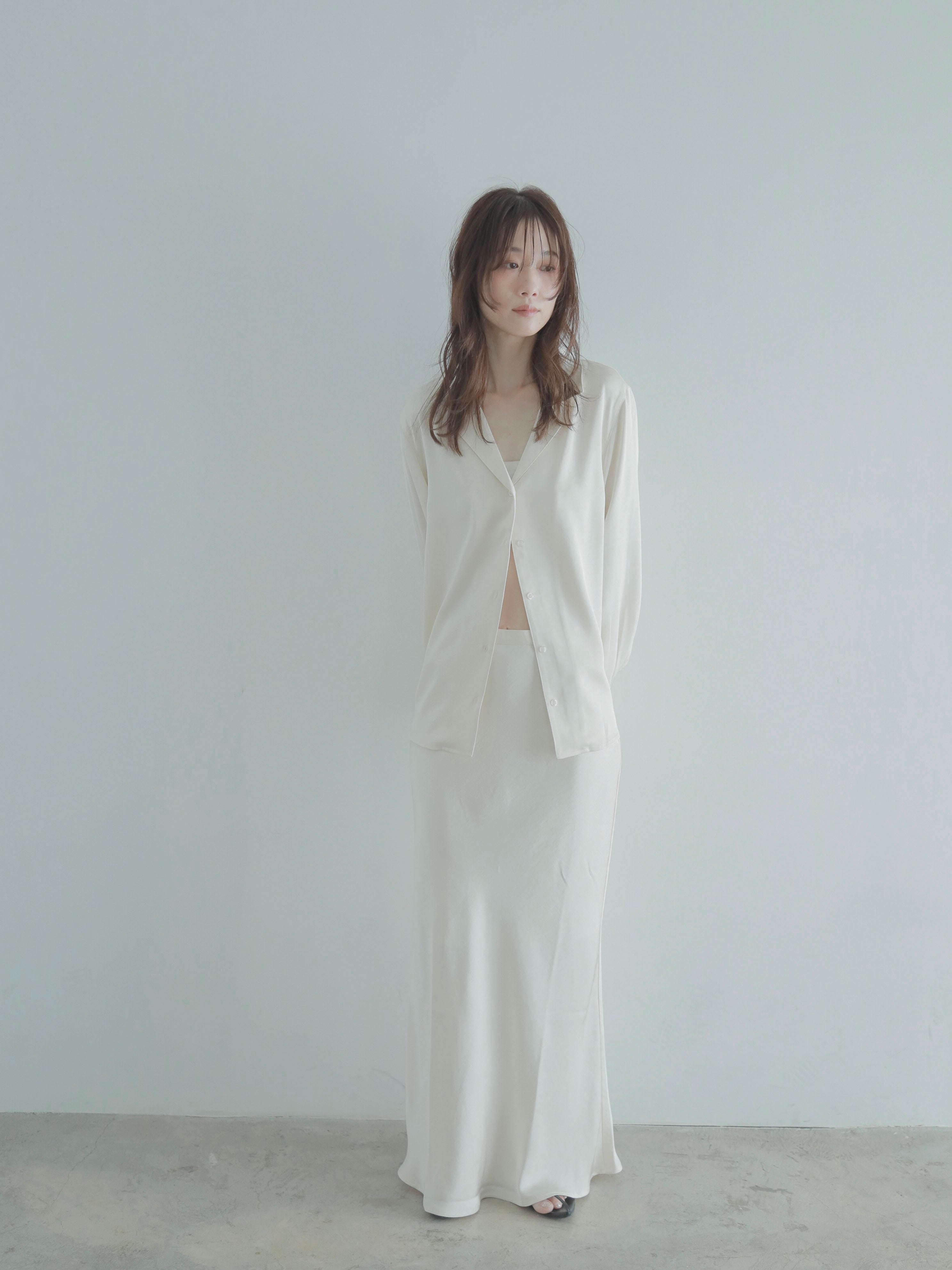 【完売商品】ザハイライツ satin'skirt'longdullbrown satin long skirt – hholic