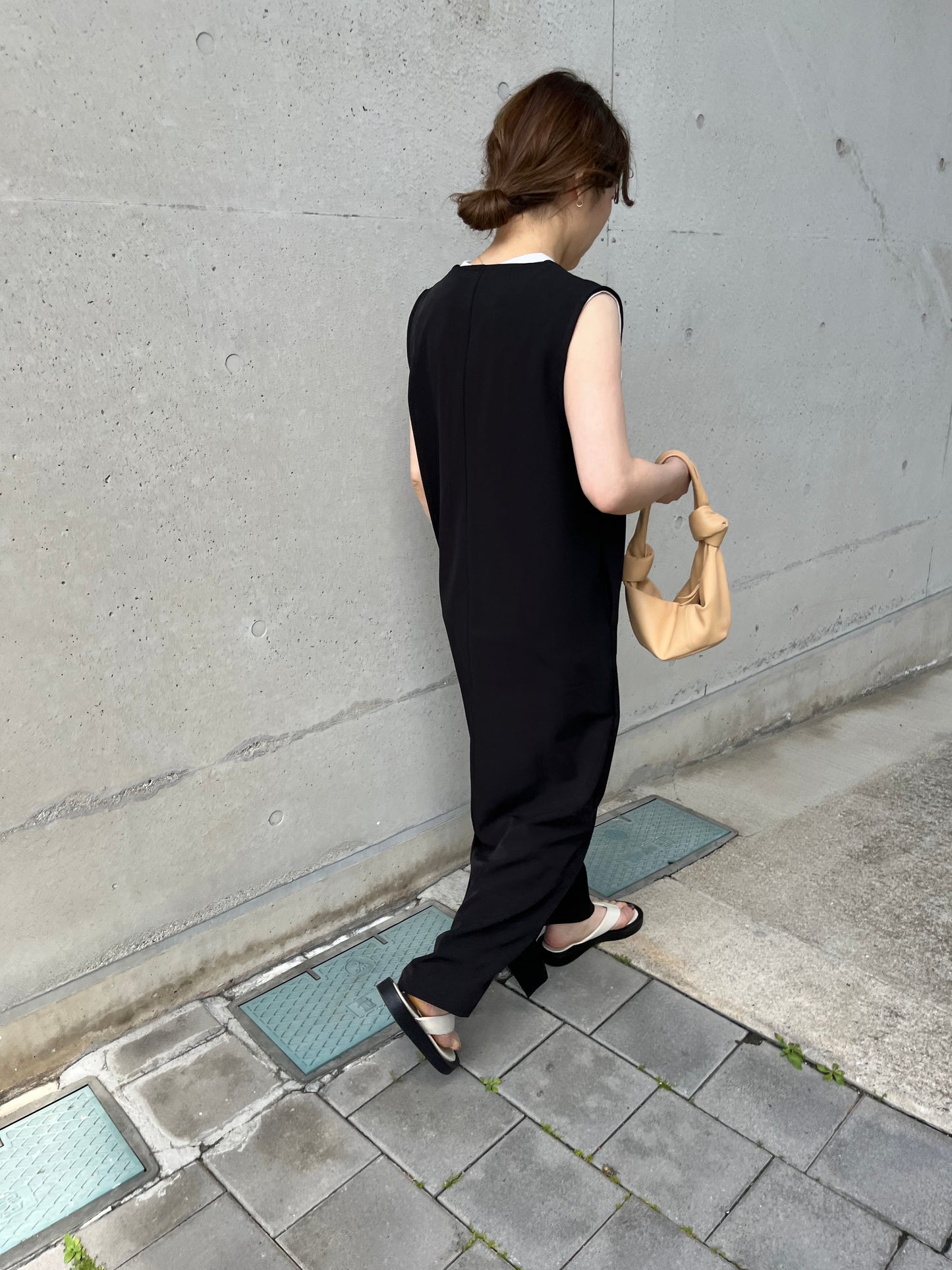 round neck long one-piece