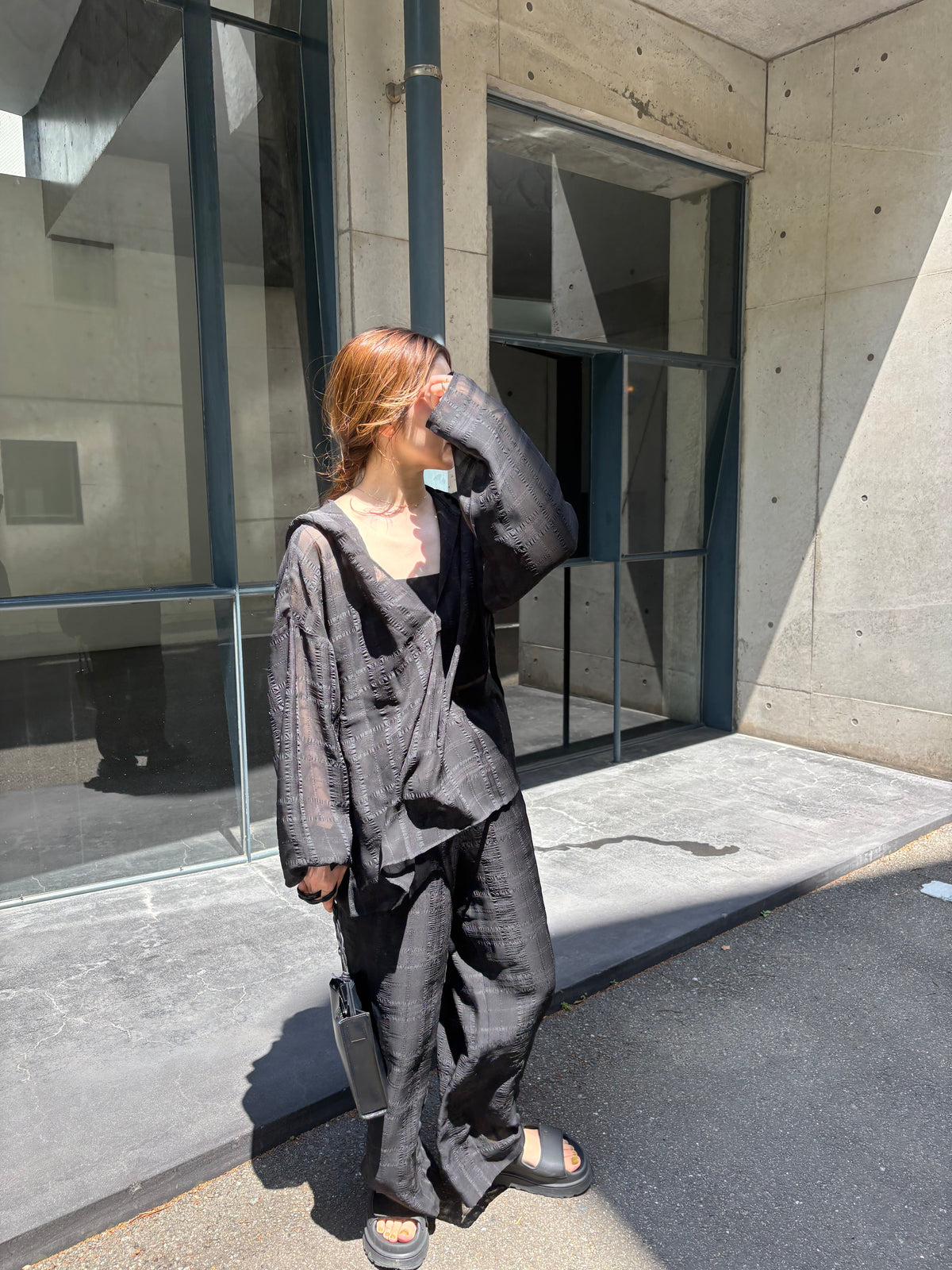 sheer check pants