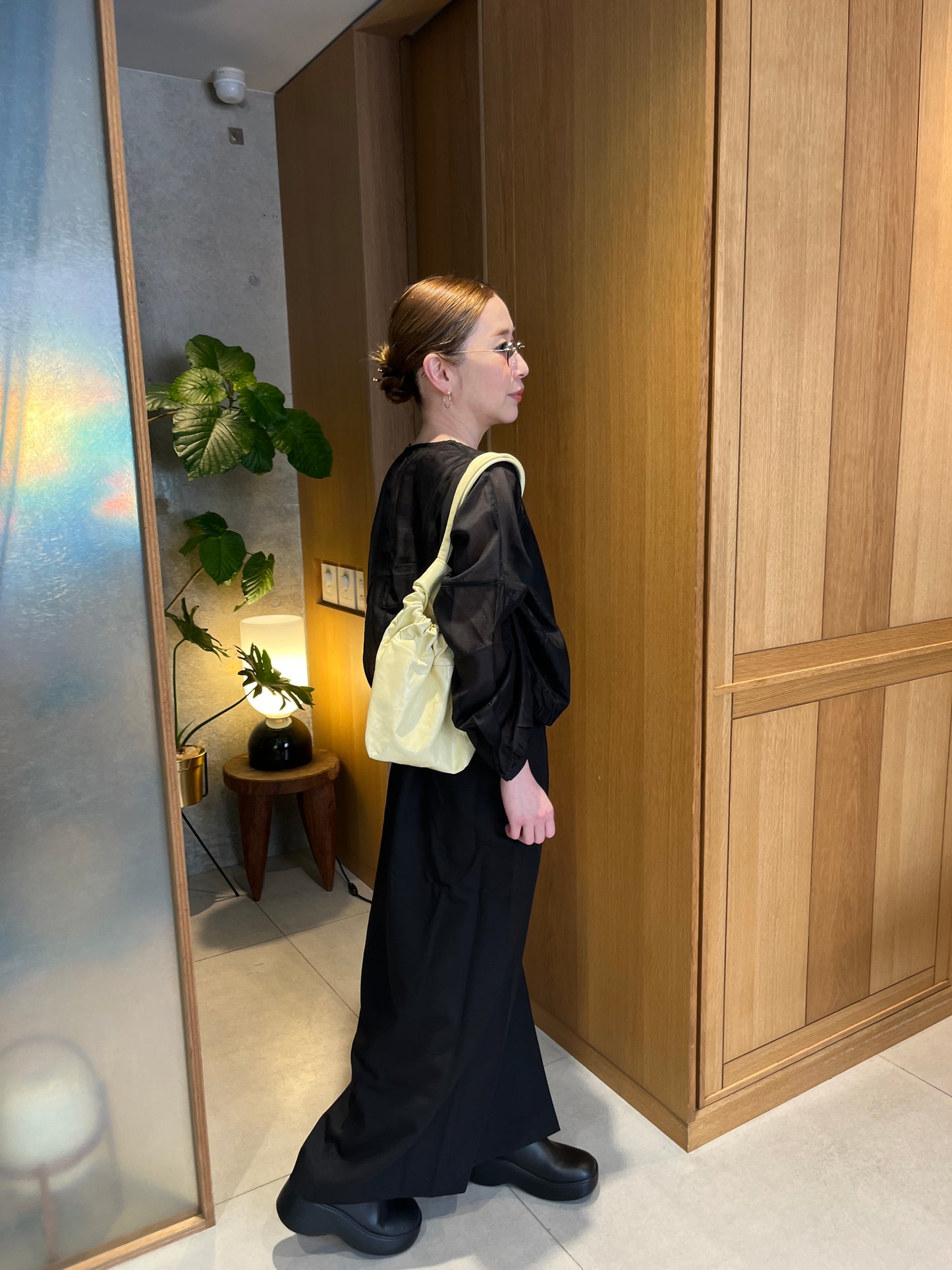 sheer balloon blouse