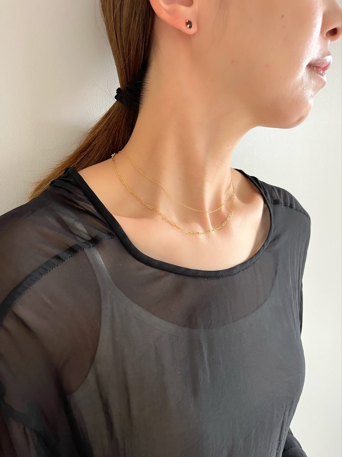 14kgf oval chain necklace