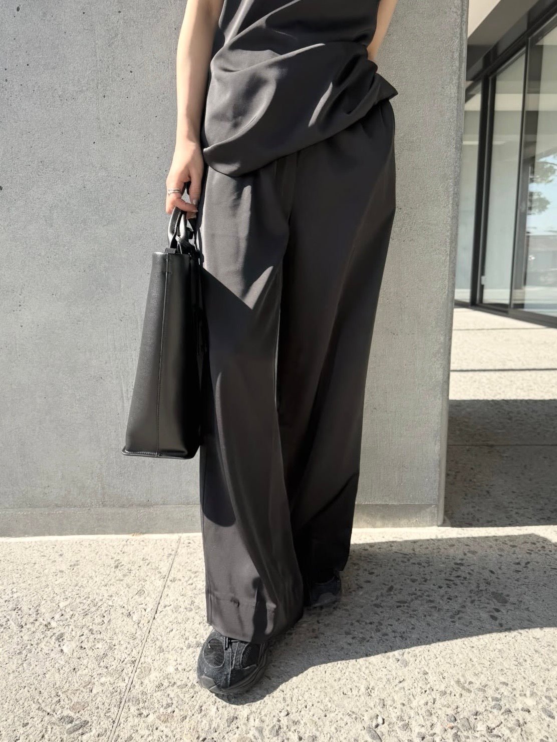 satin relax pants【低身長サイズあり】