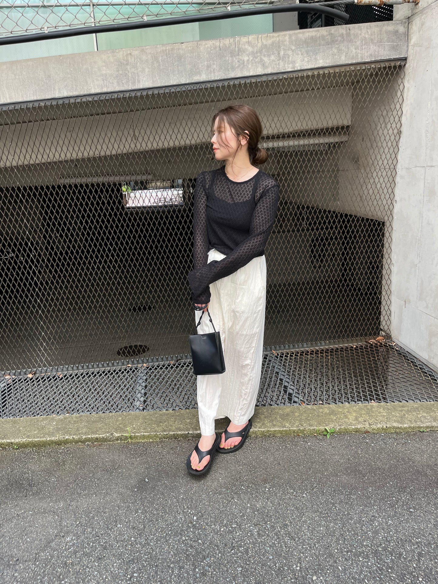 See - through jaguard cut&sew