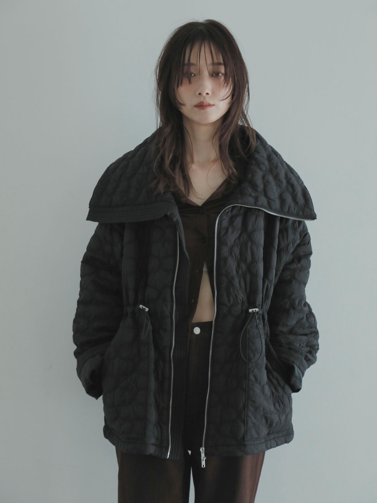 《再販》big collar quilting jacket