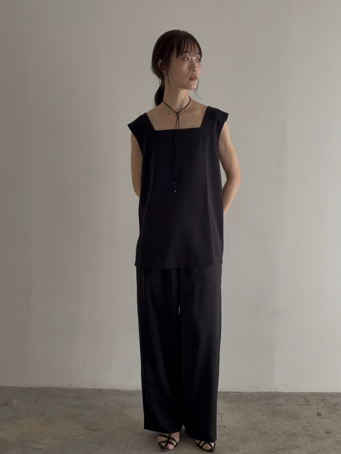 satin relax pants【低身長サイズあり】　　
