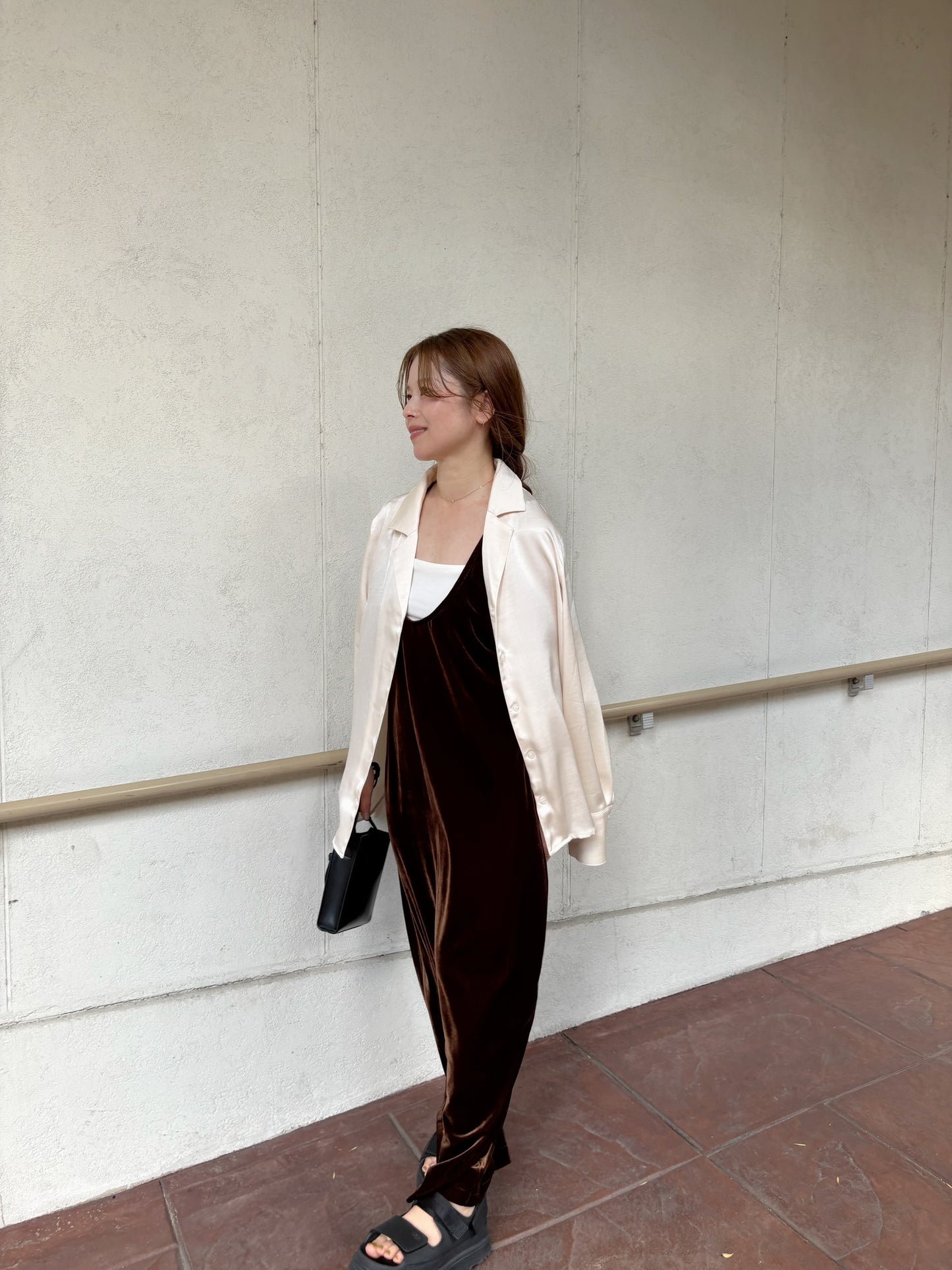 uneck velours one-piece　　