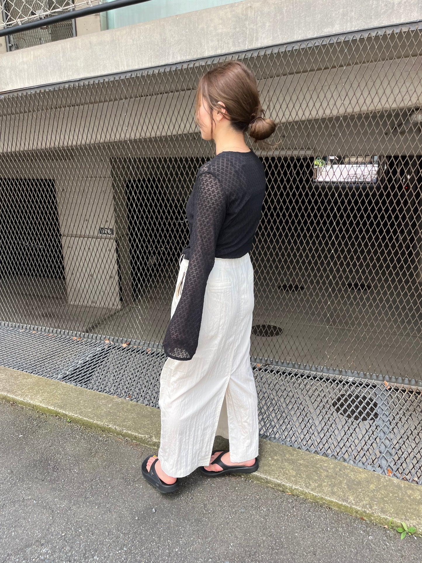 《2024AW》draw string nylon skirt　　