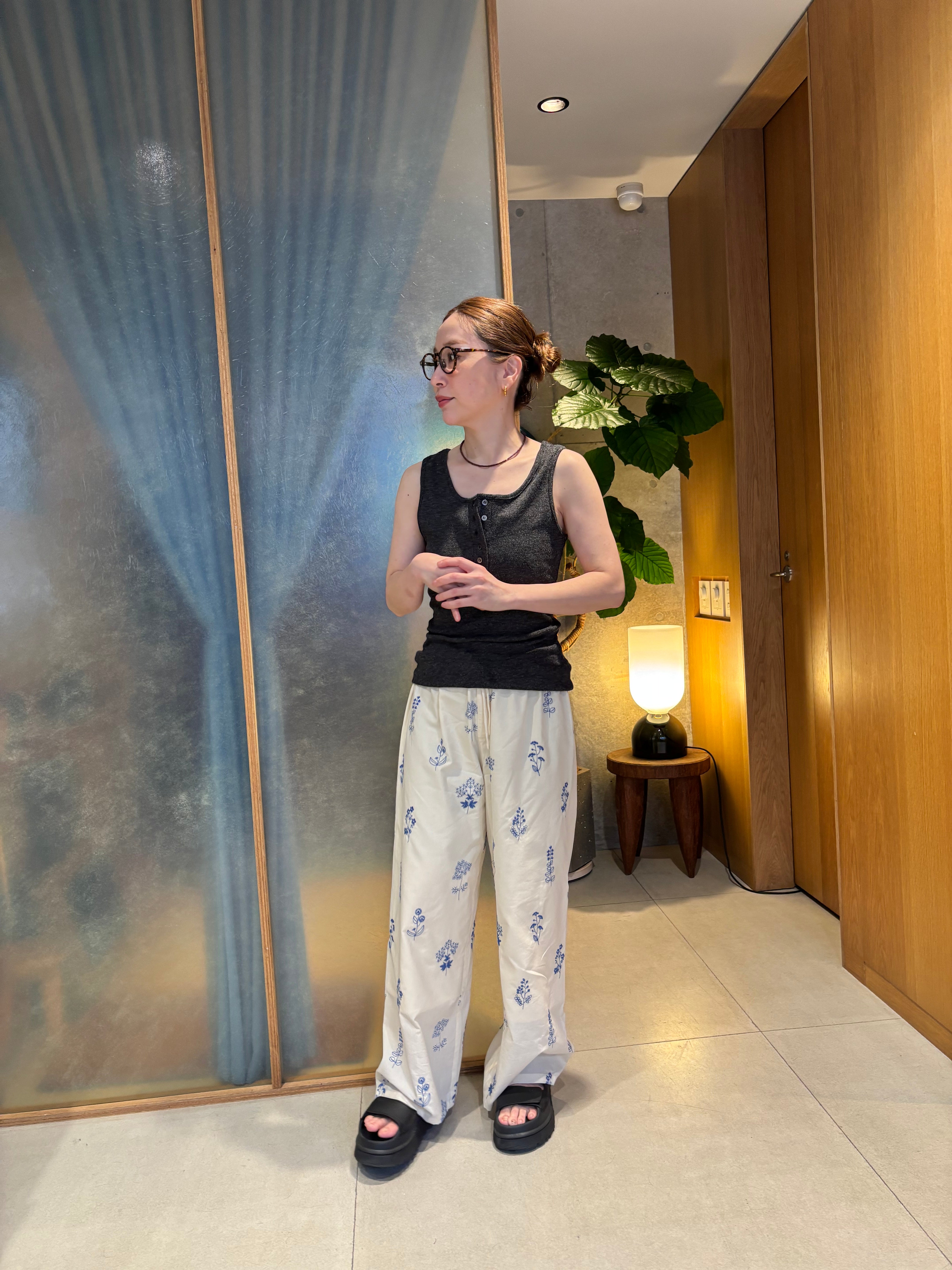 embroidery flower pants