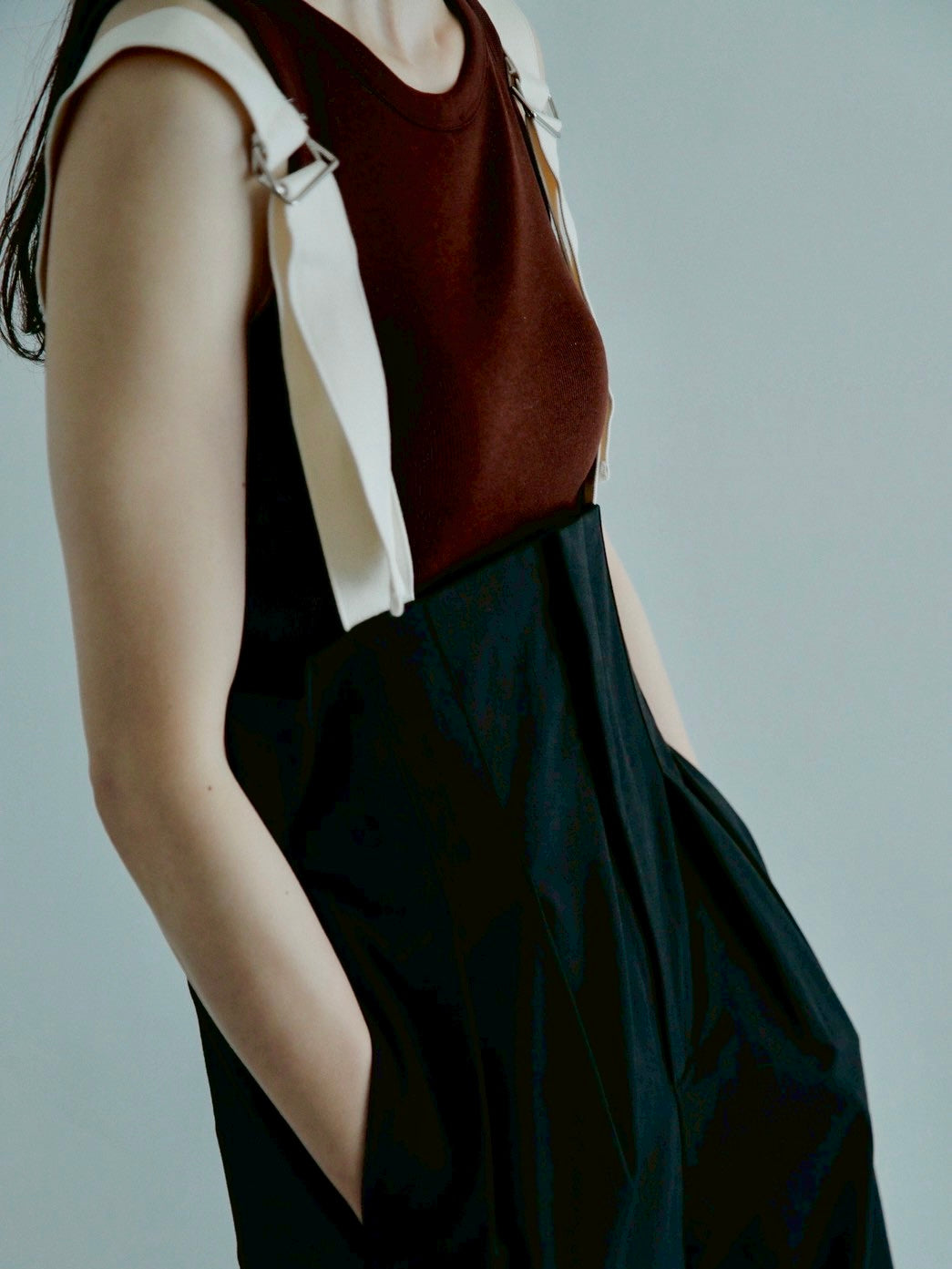 suspender wide pants