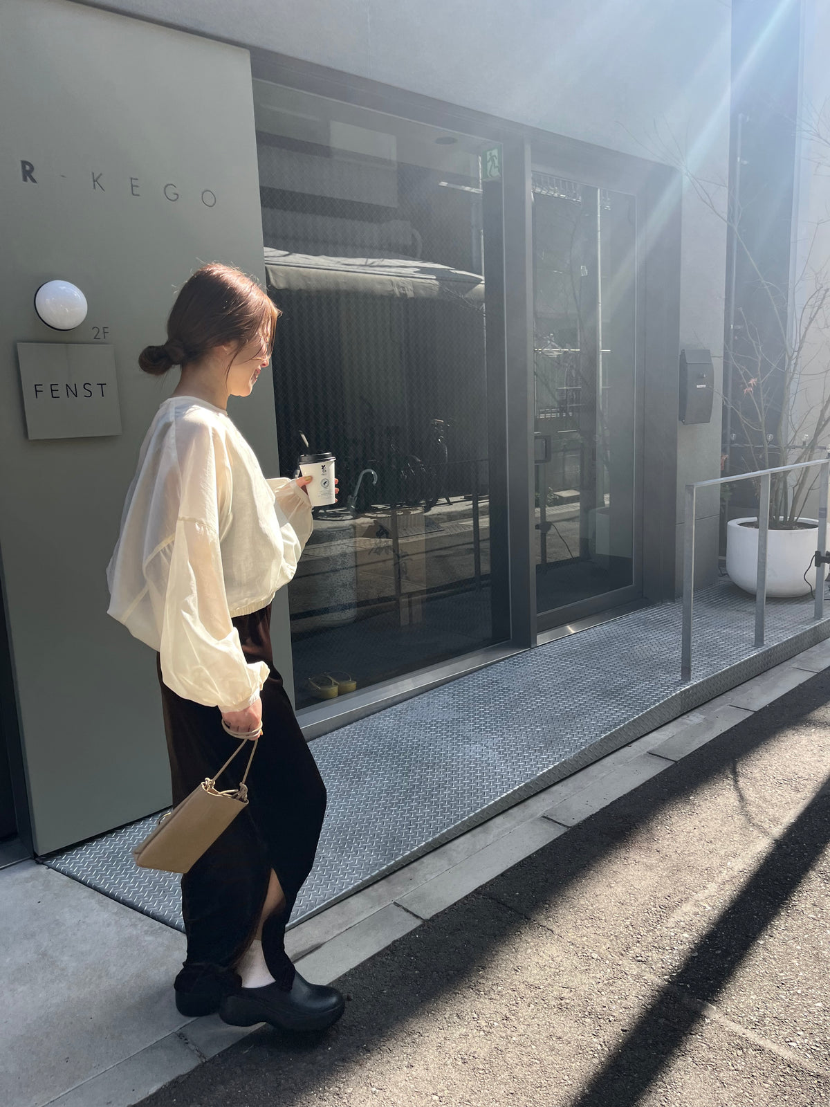 sheer balloon blouse　