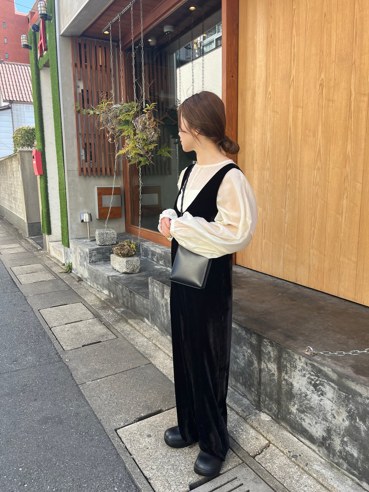 sheer balloon blouse　