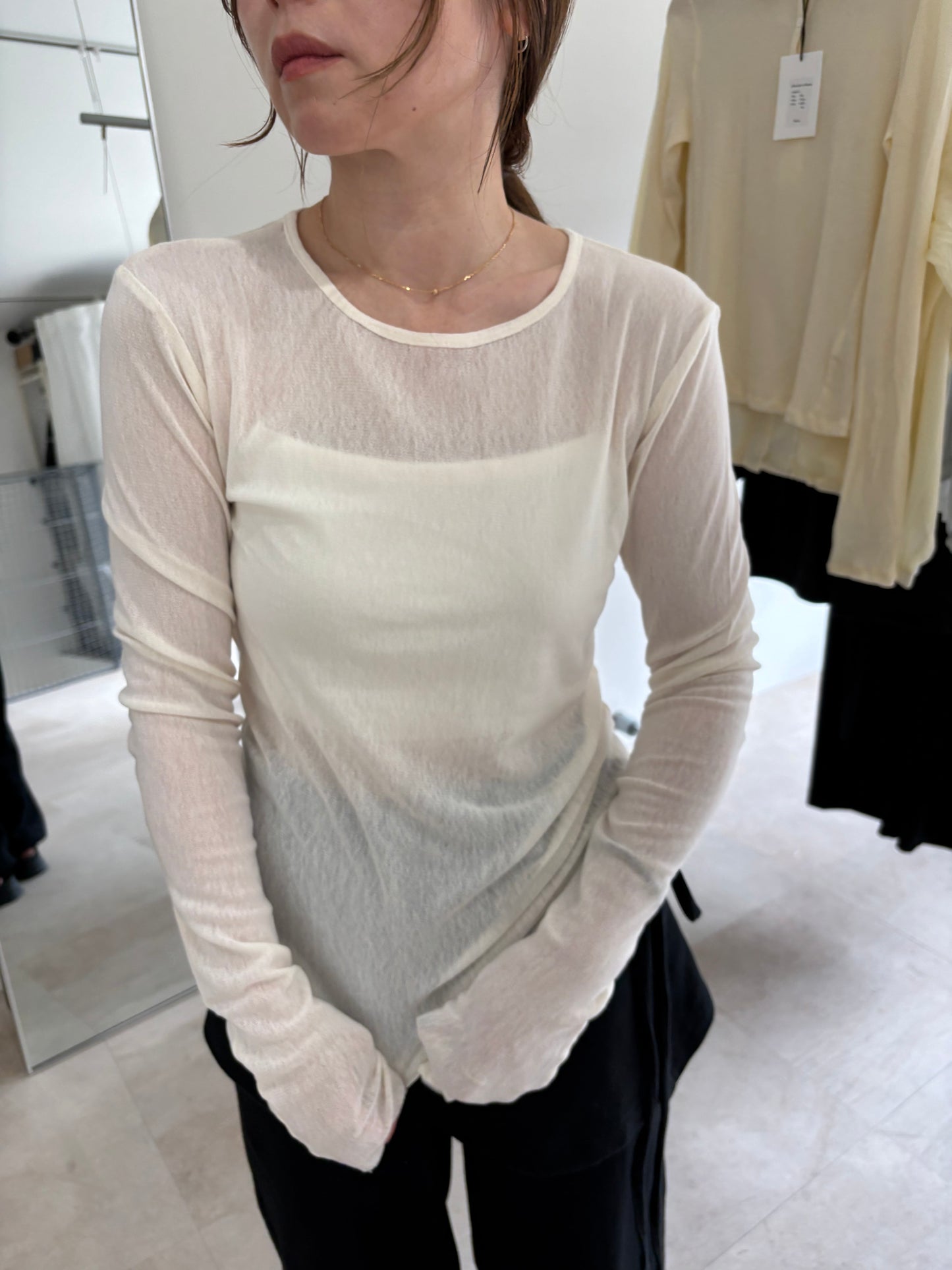 《pre order》 See - through long sleeve cut&sew