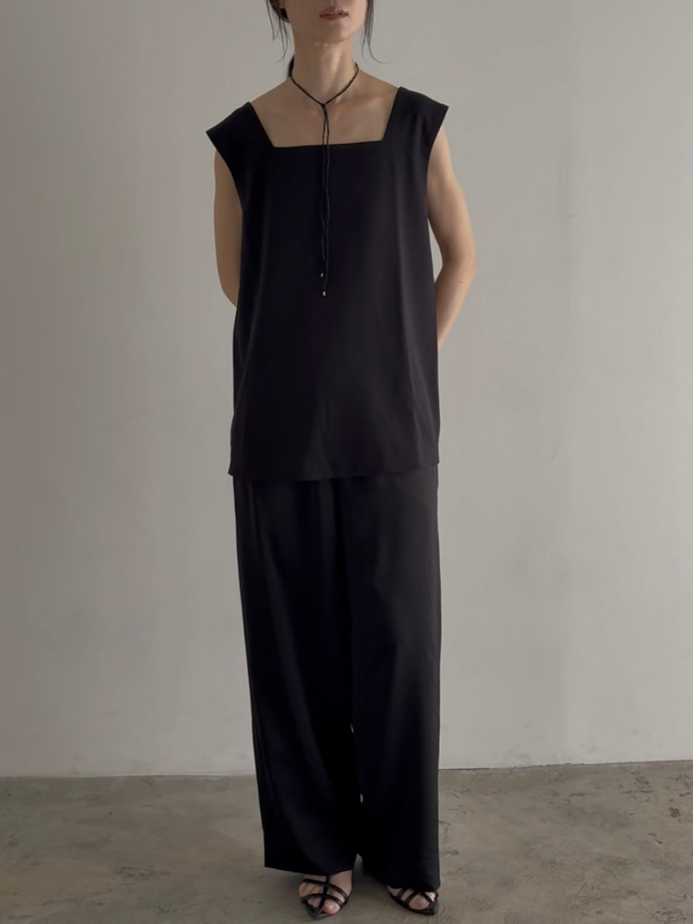 satin relax pants【低身長サイズあり】　　