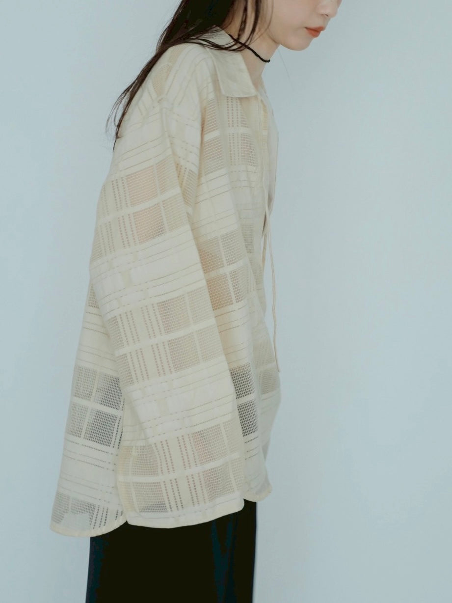 sheer check skipper shirt