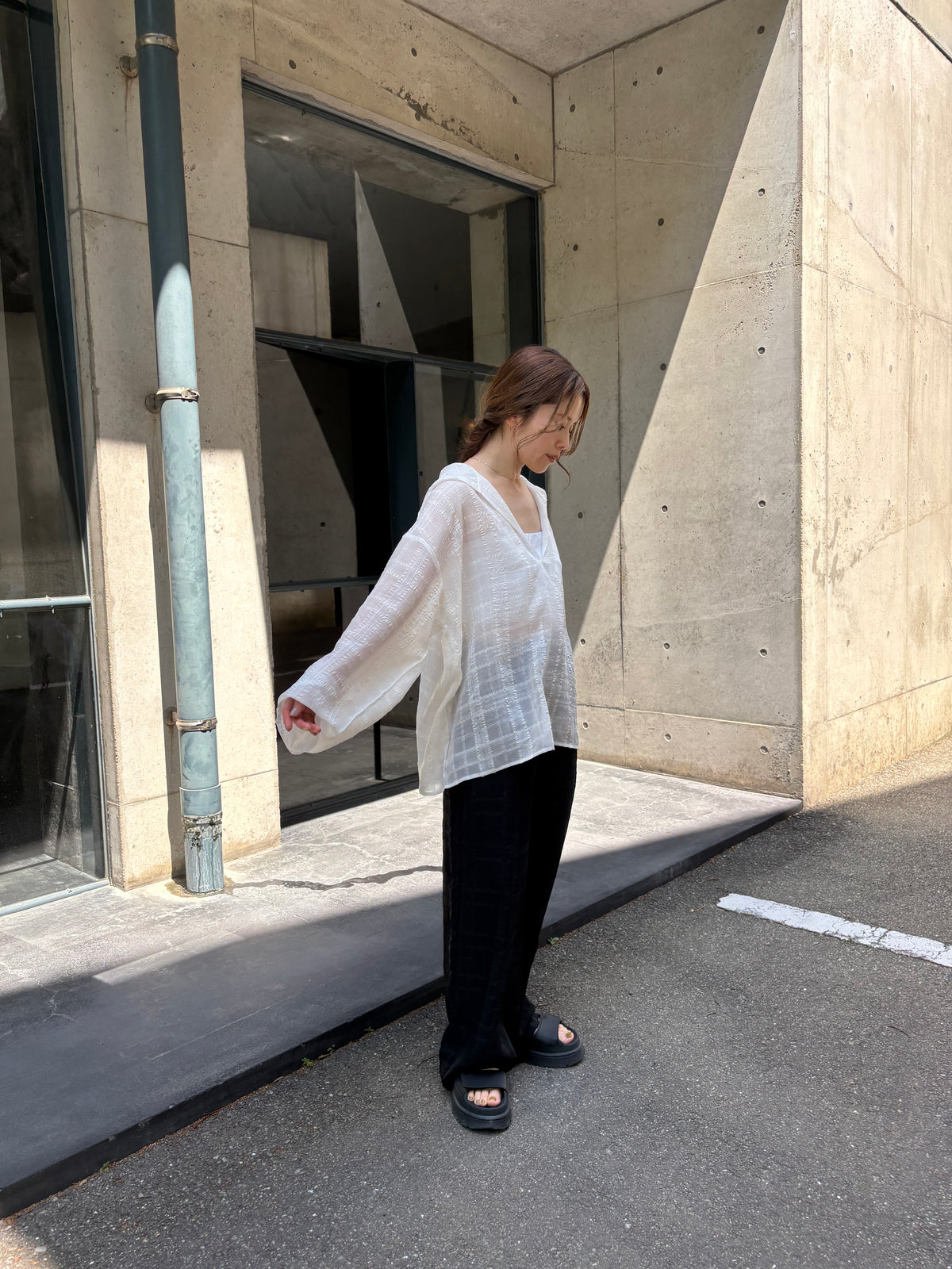 sheer check pants