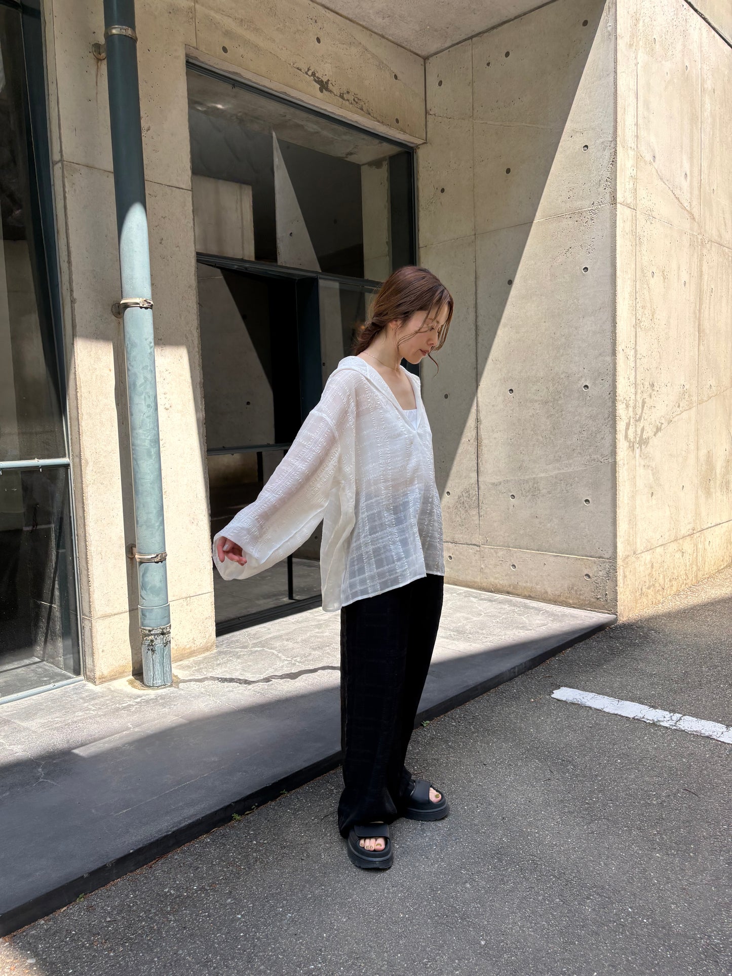 sheer check pants