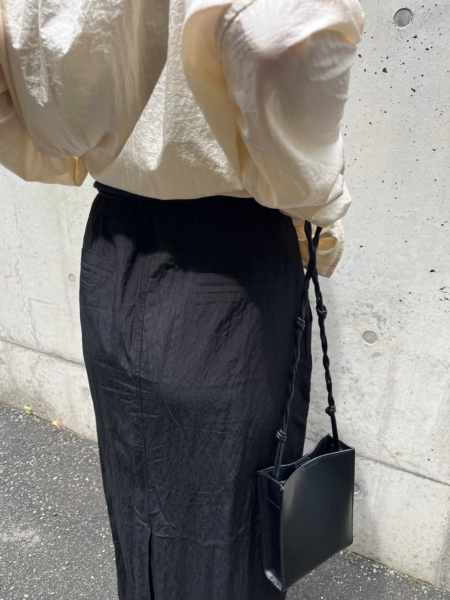 《2024AW》draw string nylon skirt　　